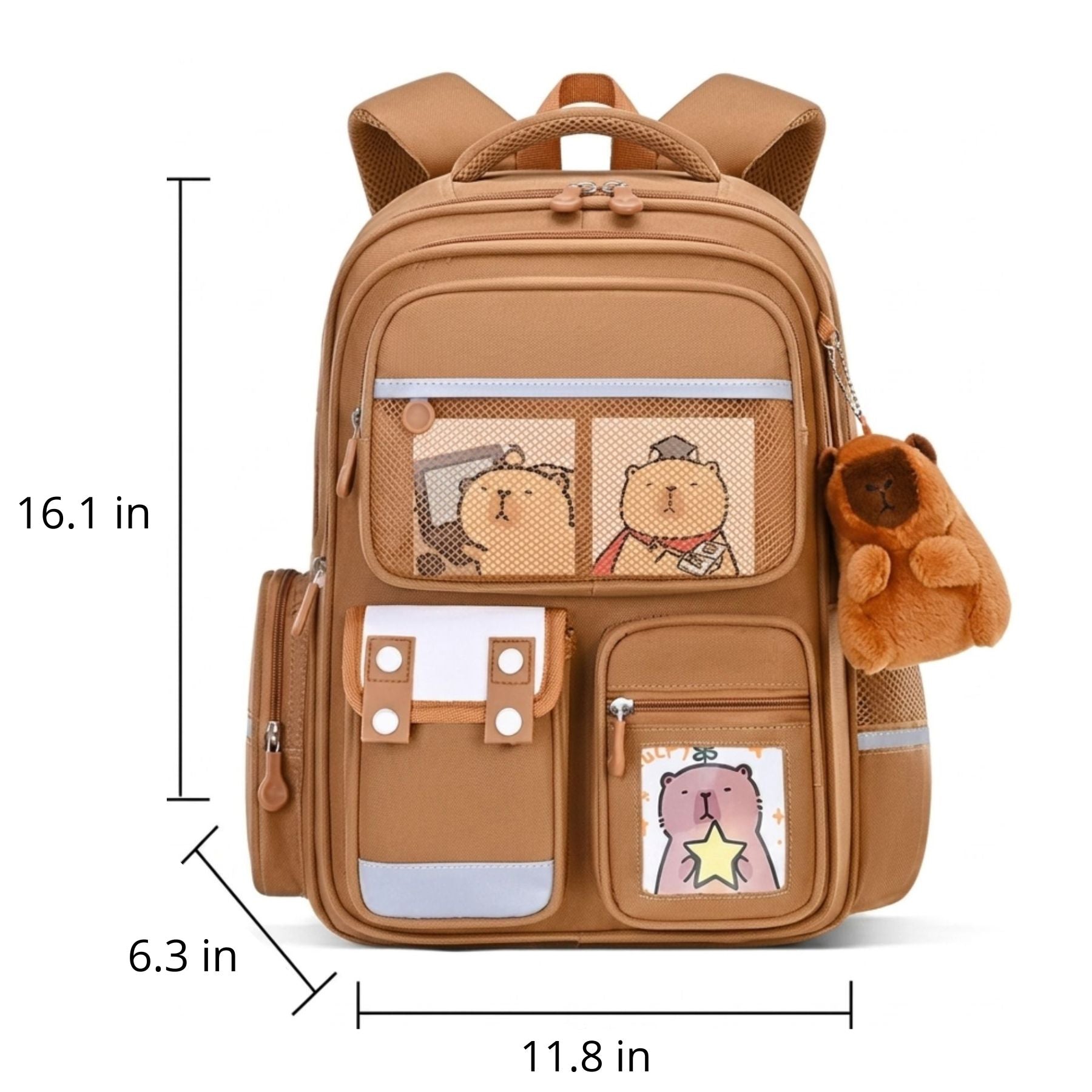 Capybara Rolling Backpack | Large Capacity | Durable Oxford Fabric | Light-Up Wheels