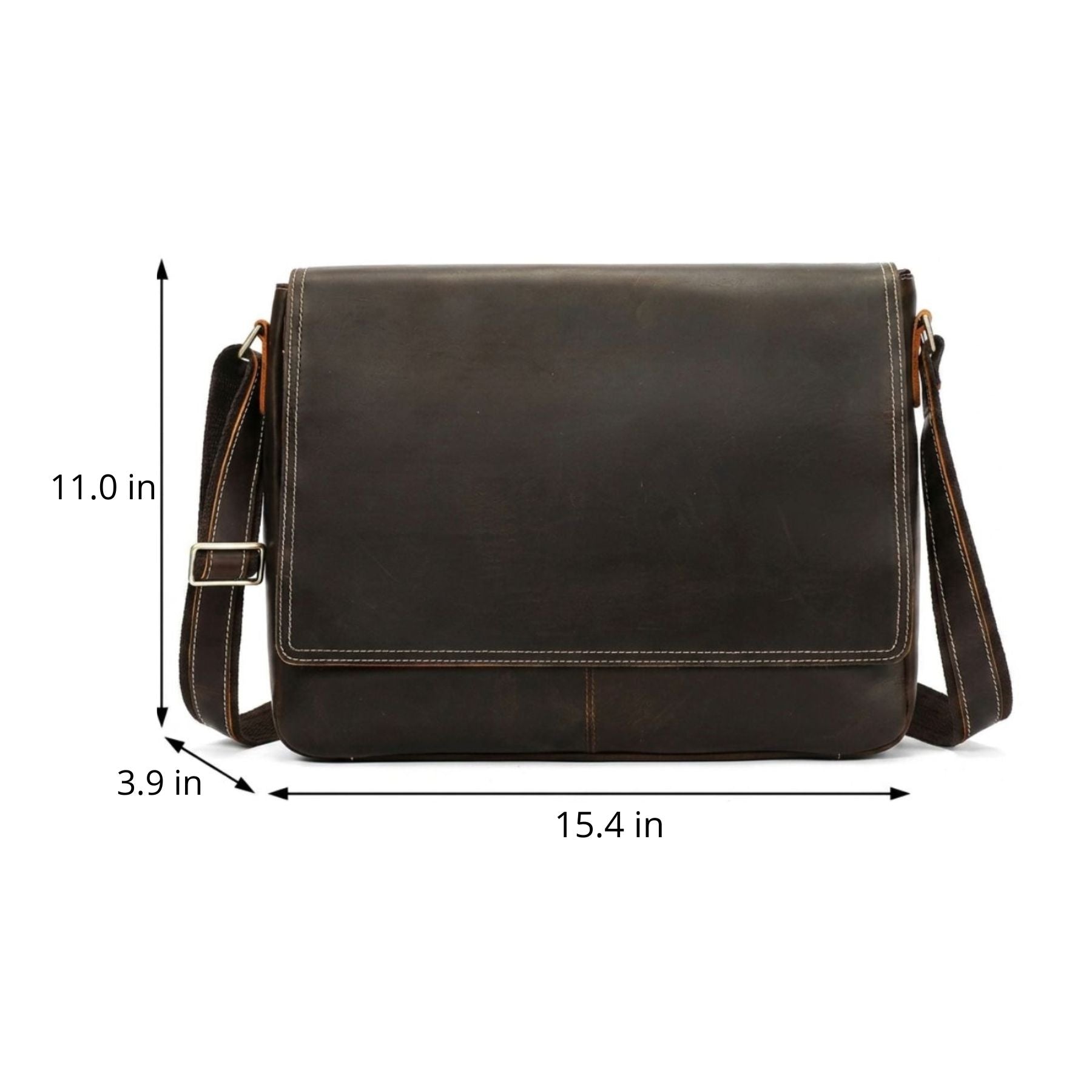 Vintage Leather Messenger Bag for Men | Multiple Compartments | Genuine Leather