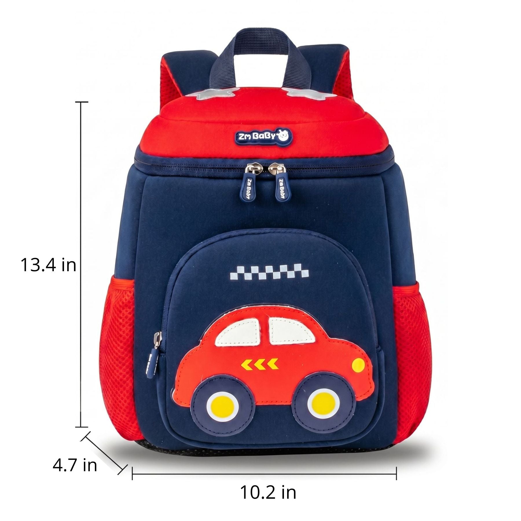 Red & Blue Car Nursery Backpack | Padded Shoulder Straps | Breathable Neoprene
