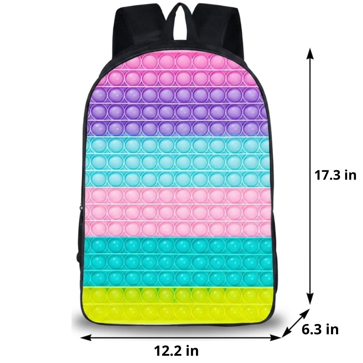 Pop It Backpack | 3-Piece School Set (Backpack + Lunch Bag + Pencil Case) | Durable Oxford Fabric