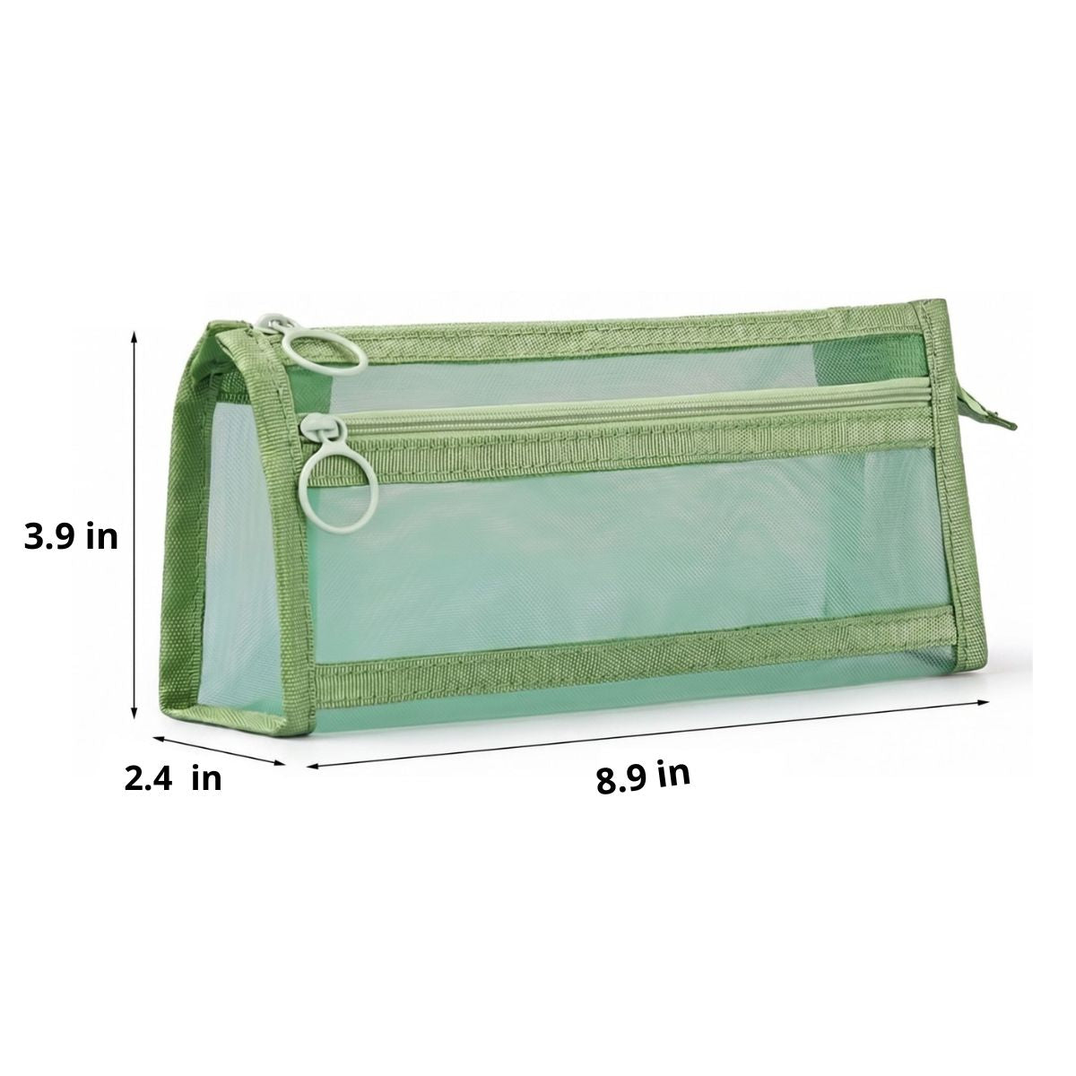 Clear Double Compartment Pencil Case | Large Capacity | Transparent Mesh