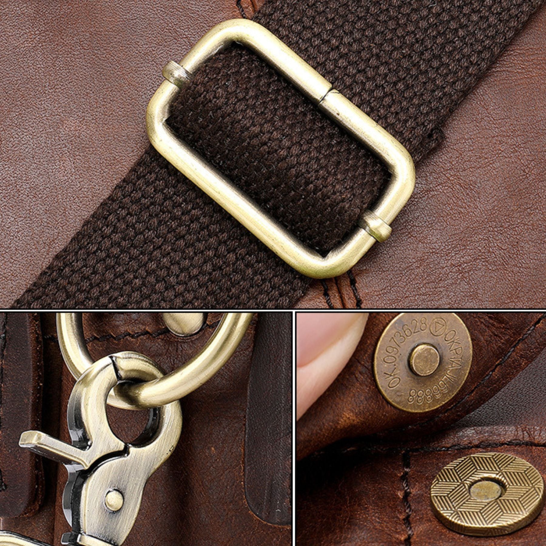 Sac bandoulière pour homme rétro vintage | Multiples poches | Cuir résistant