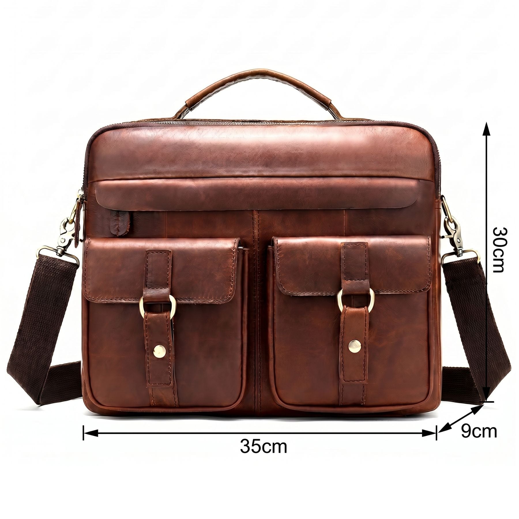 Sac bandoulière pour homme rétro vintage | Multiples poches | Cuir résistant