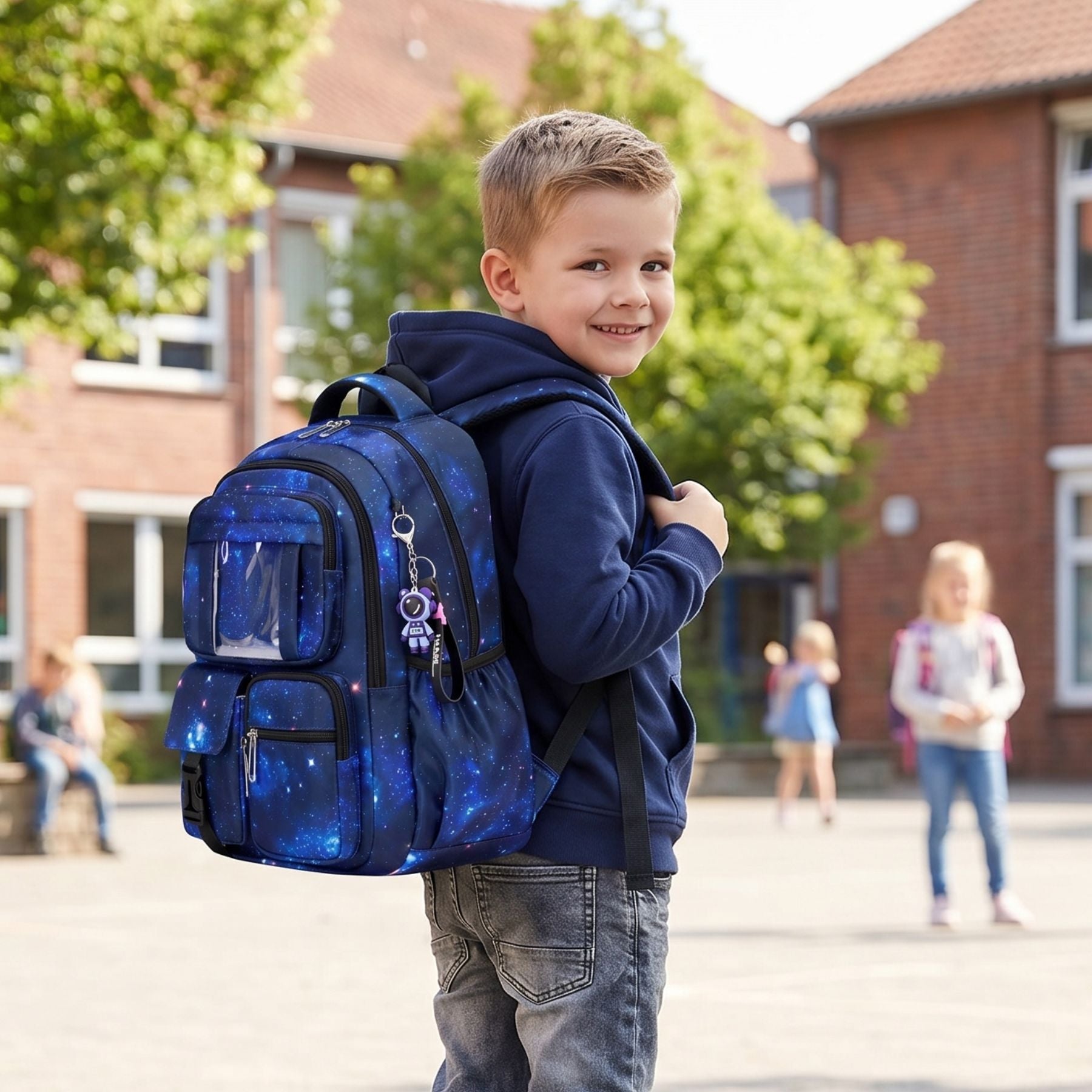Sac scolaire Galaxie Brillante | Grande capacité | Oxford résistant | Style spatial