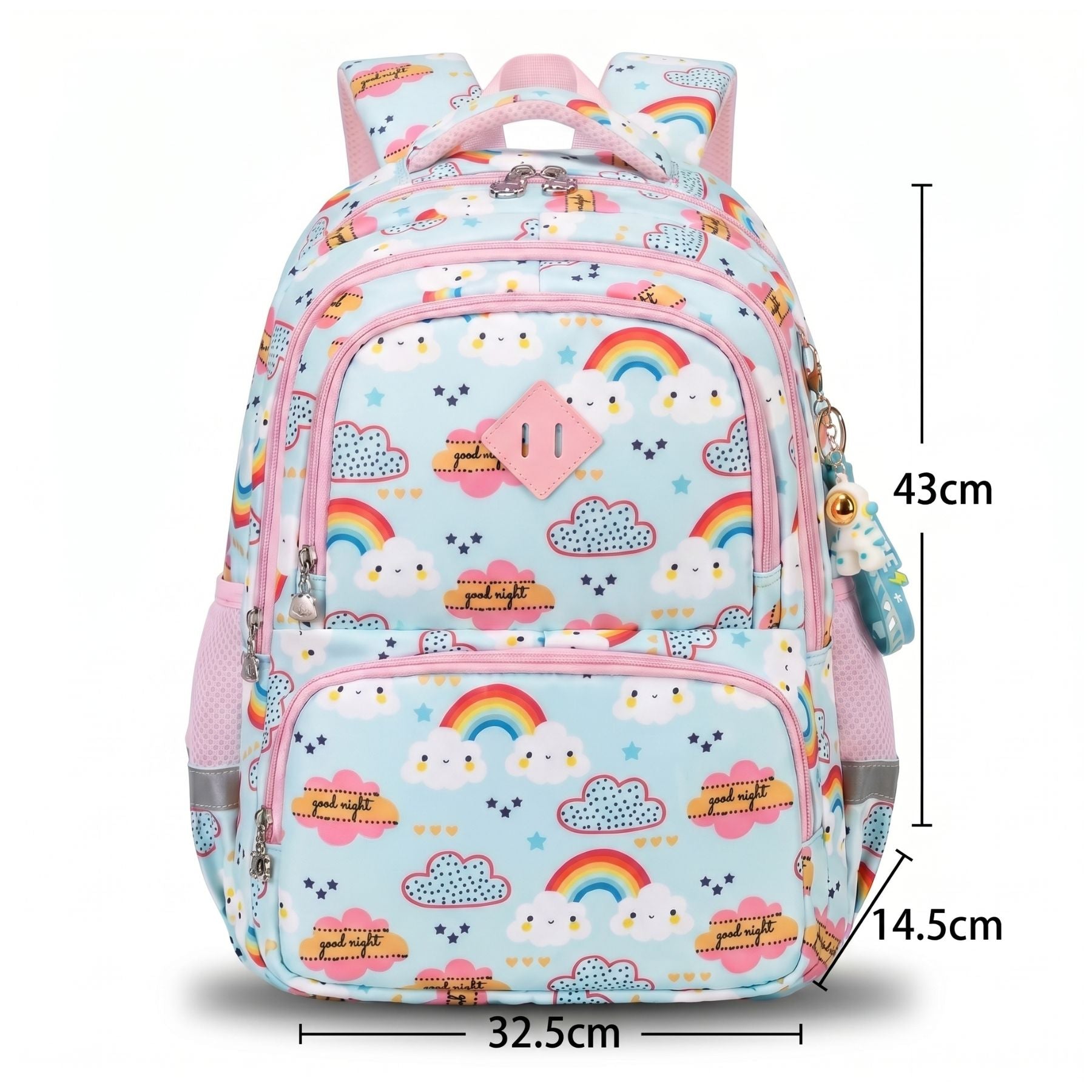 Sac à dos Arc-en-ciel Bleu Clair | Grande capacité | Oxford résistant | Style pastel