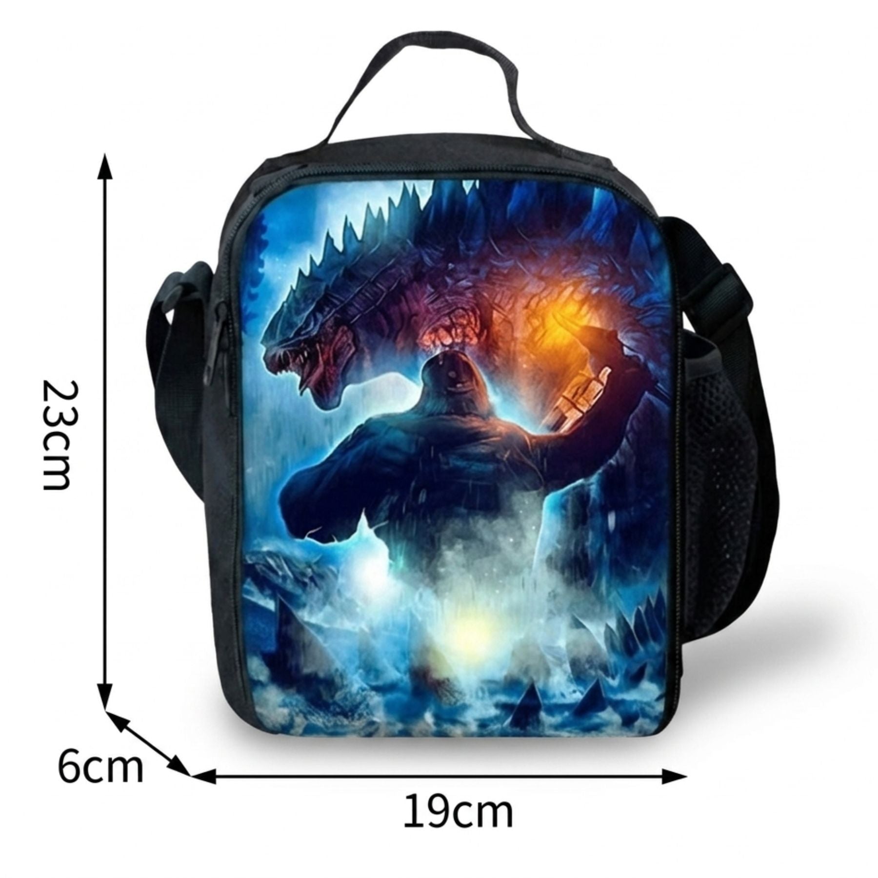 Sac à dos Godzilla pour enfant | Ensemble 3 pièces (sac + lunch bag + trousse) | Oxford imperméable
