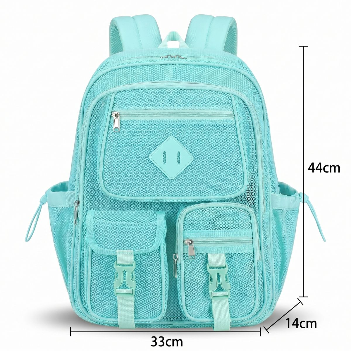 Sac à dos Scolaire grillagé | Multiples poches | Polyester résistant