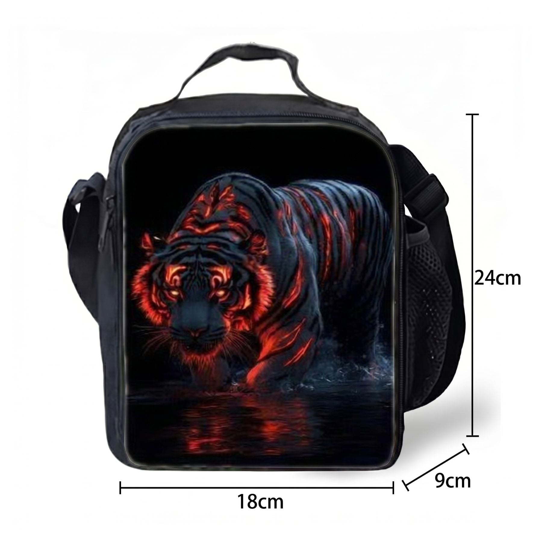 Sac à dos Tigre | Kit 3 pièces (Sac + lunch bag + trousse) | Polyester résistant