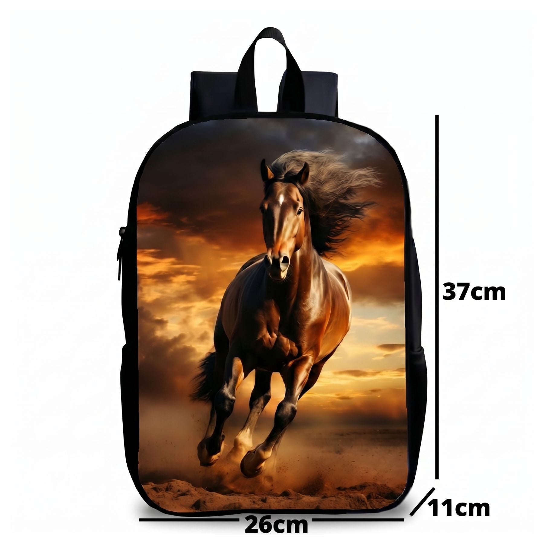 Sac à dos cheval galopant | Bretelles réglables | Polyester résistant | Port confortable