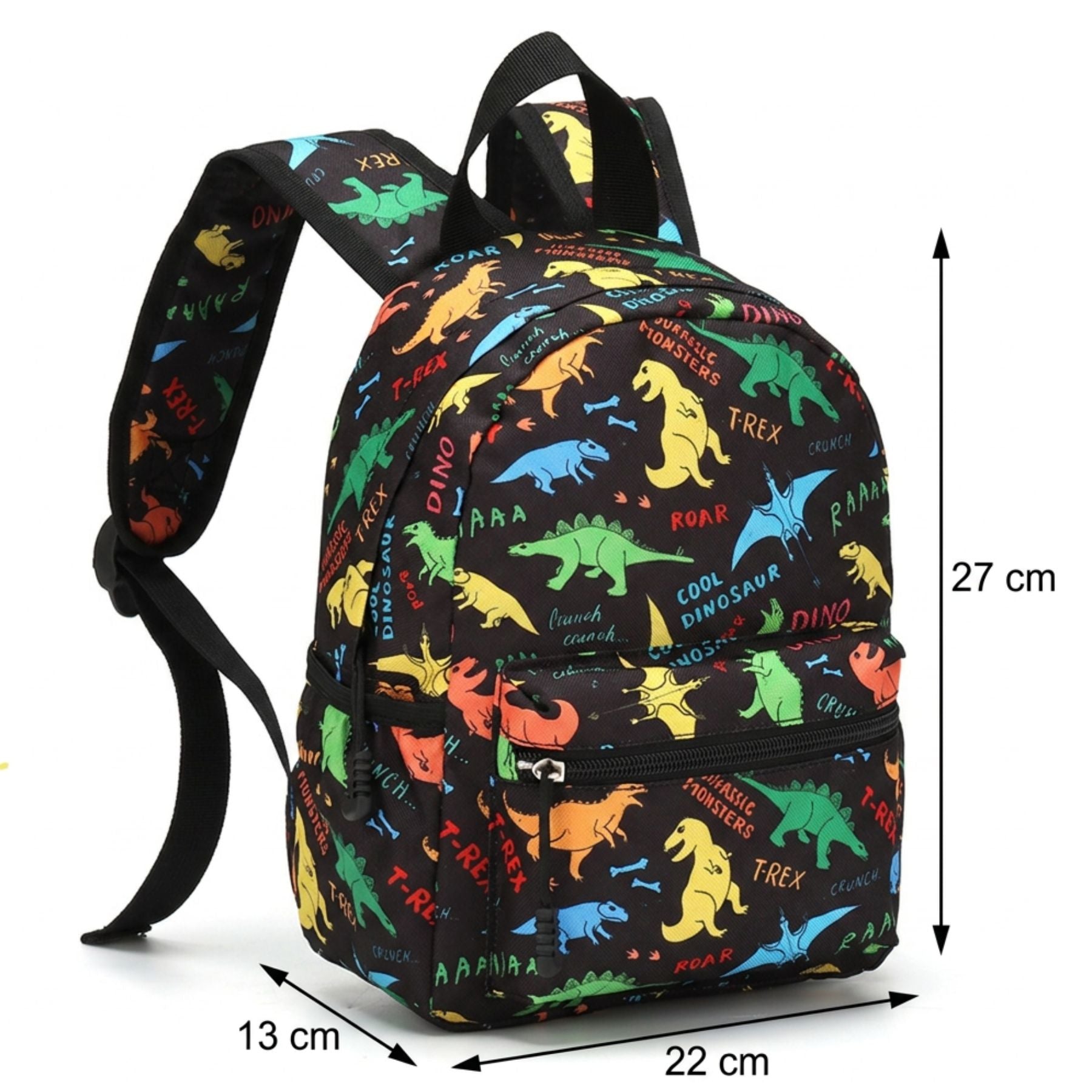 Sac à dos dinosaures colorés | Tissu Oxford résistant | Léger et pratique | Port confortable