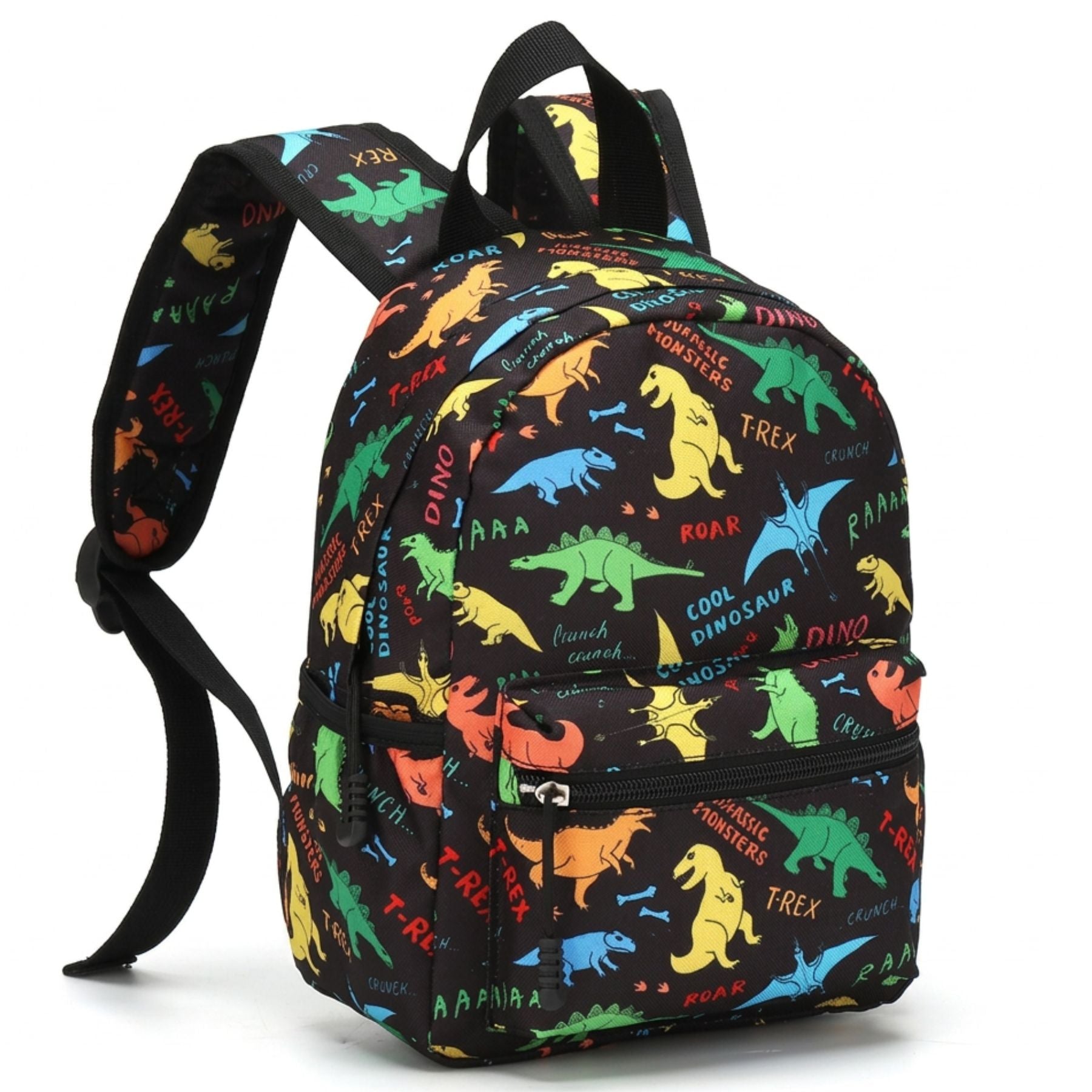 Sac à dos dinosaures colorés | Tissu Oxford résistant | Léger et pratique | Port confortable