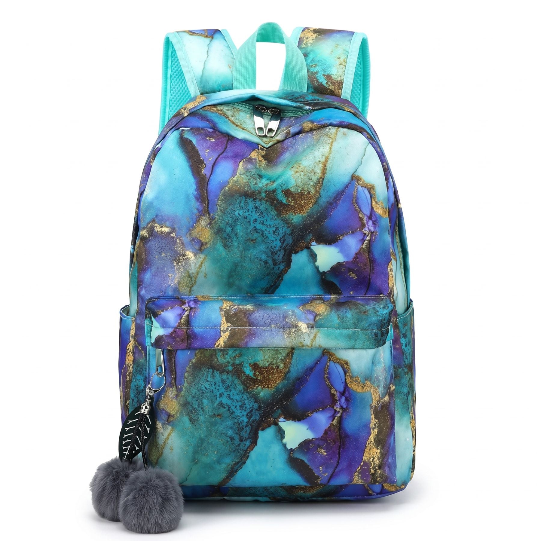 Sac à dos effet marbre | Tissu Oxford imperméable | Multiples rangements | Style tendance