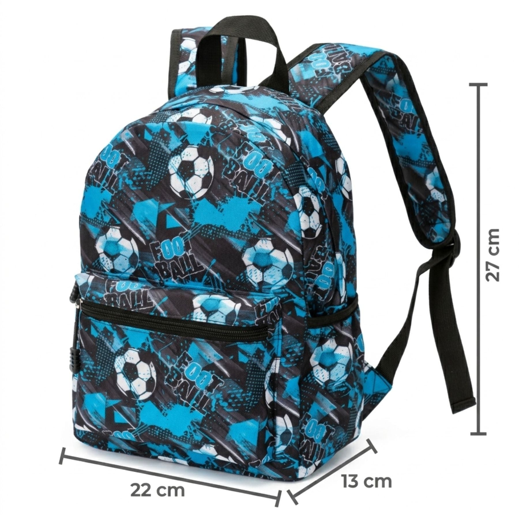 Sac à dos football bleu | Tissu Oxford résistant | Léger et pratique | Port confortable