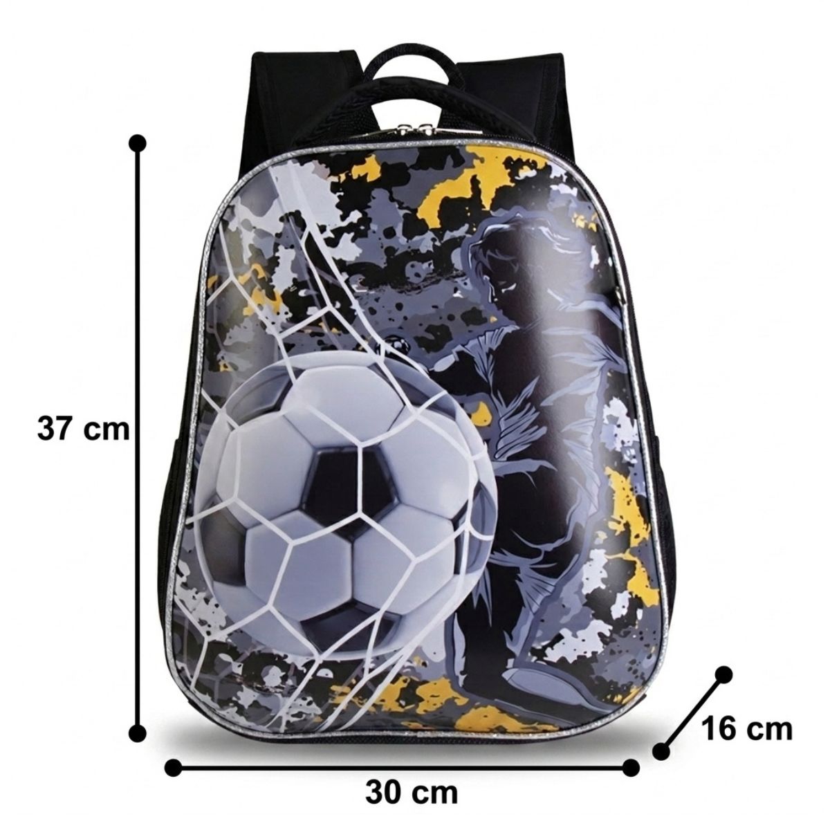 Sac à dos football coque rigide | Polyester résistant | Bretelles confortables | Usage scolaire