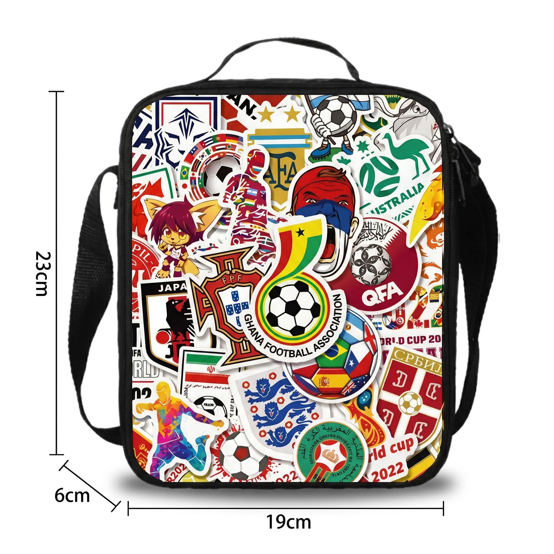Sac à dos football coupe du monde | Ensemble 3 pièces (sac + bandoulière + trousse) | Tissu Oxford résistant