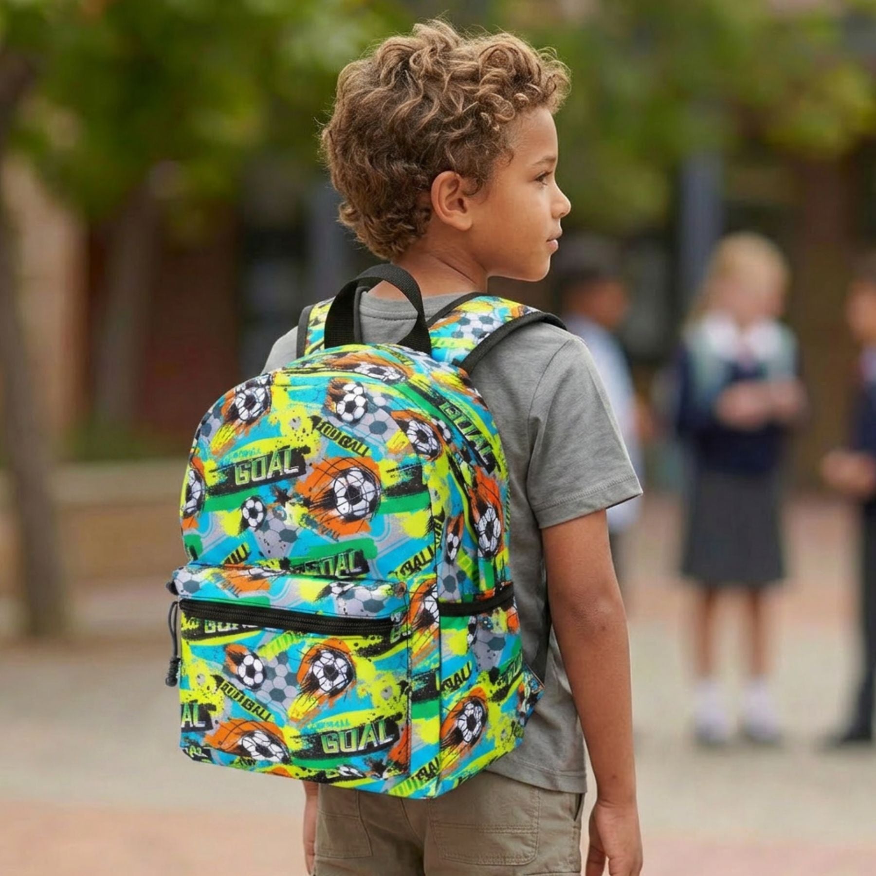 Sac à dos football multicolore | Tissu Oxford résistant | Léger et pratique | Port confortable
