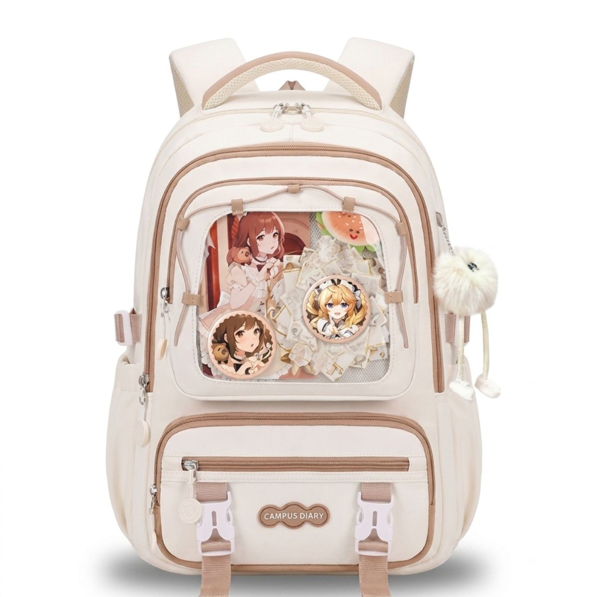 Sac à dos ita bag mignon pour fille | Compartiment badges transparent | Oxford résistant | Style kawaii