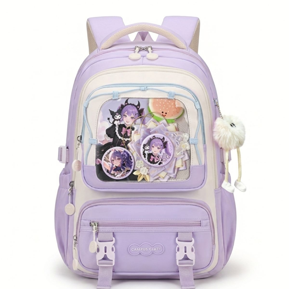 Sac à dos ita bag mignon pour fille | Compartiment badges transparent | Oxford résistant | Style kawaii