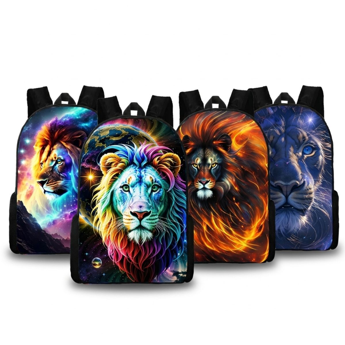 Sac à dos lion | Kit 3 pièces (sac + lunch bag + trousse) | Tissu Oxford