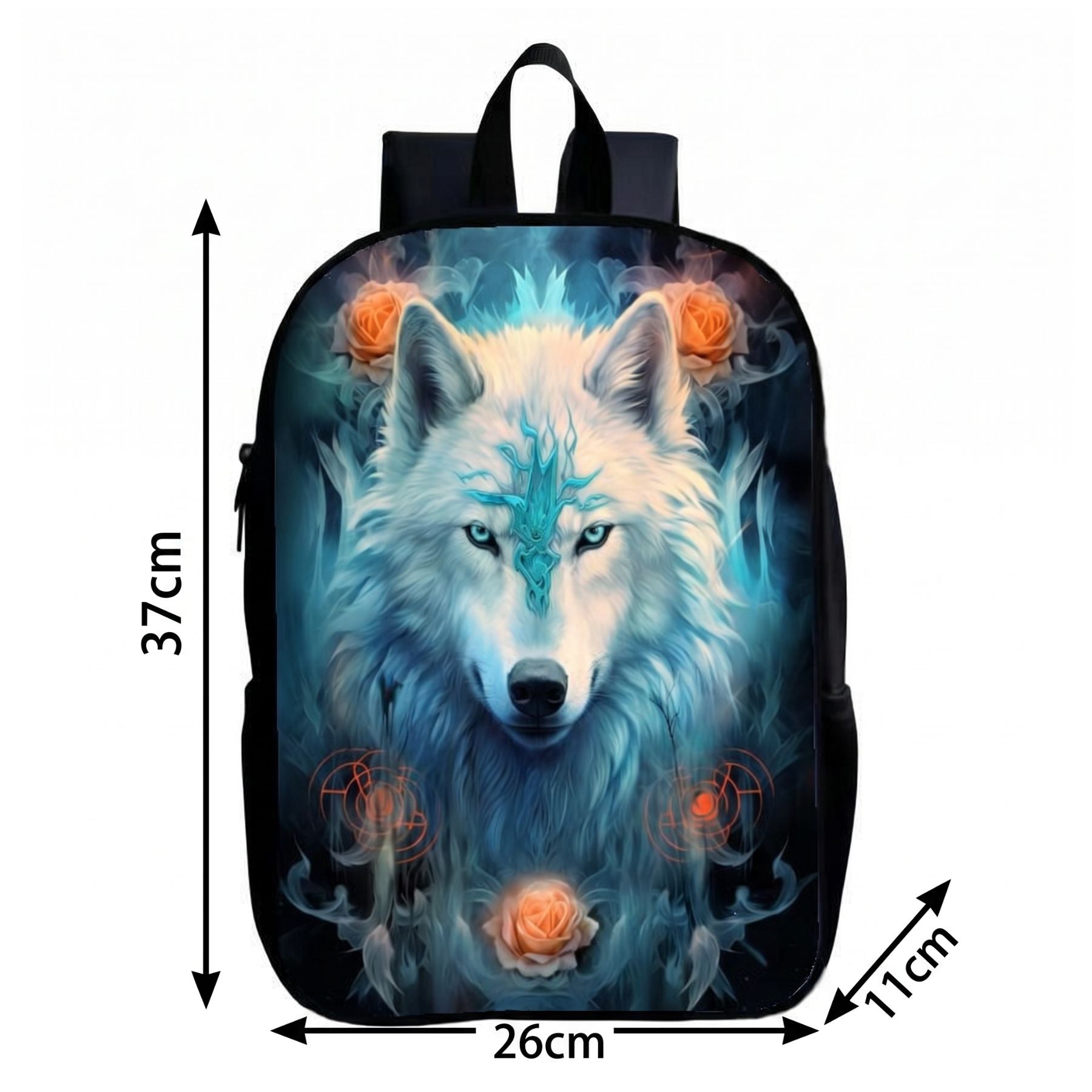 Sac à dos loup blanc | Bretelles réglables | Polyester résistant | Port confortable