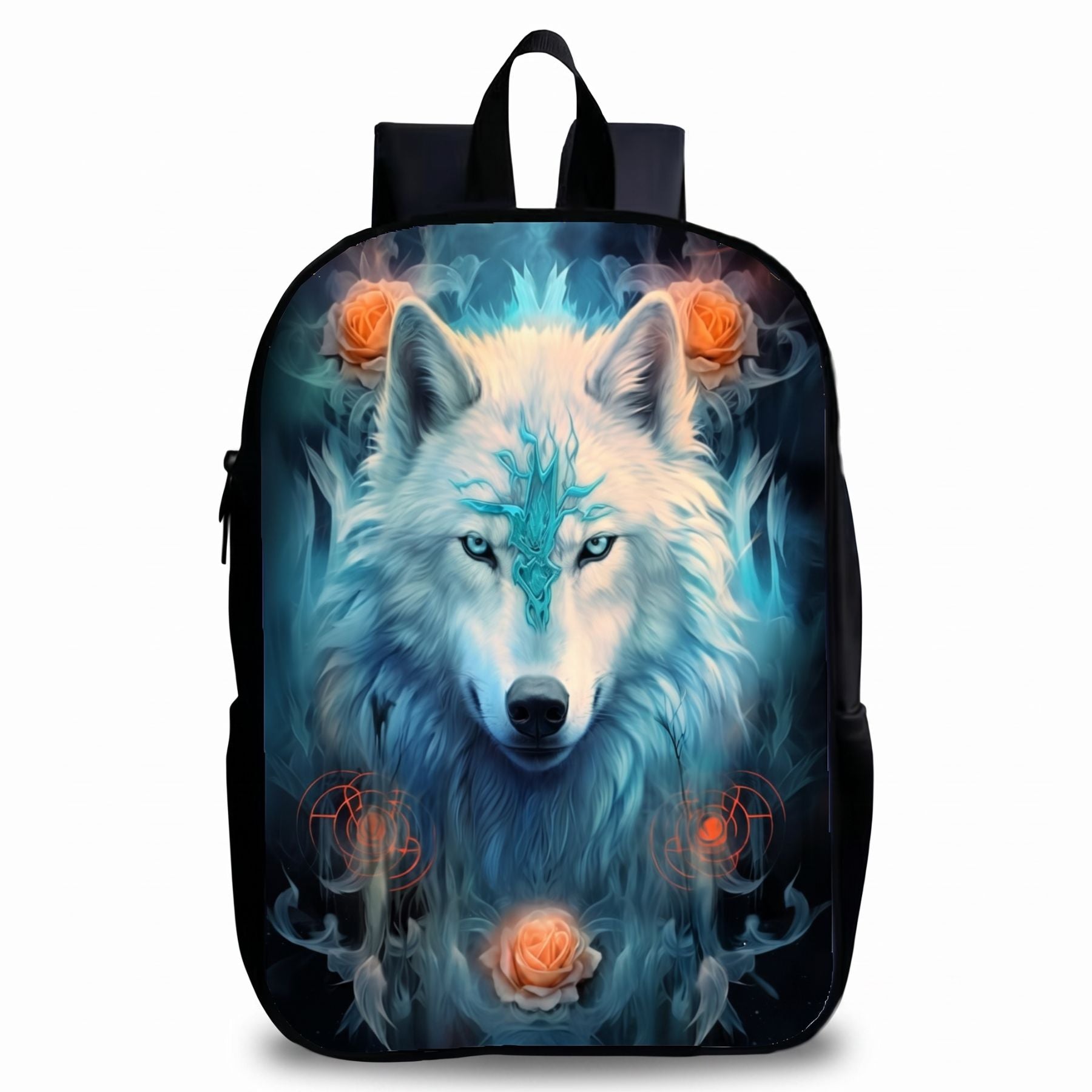 Sac à dos loup blanc | Bretelles réglables | Polyester résistant | Port confortable