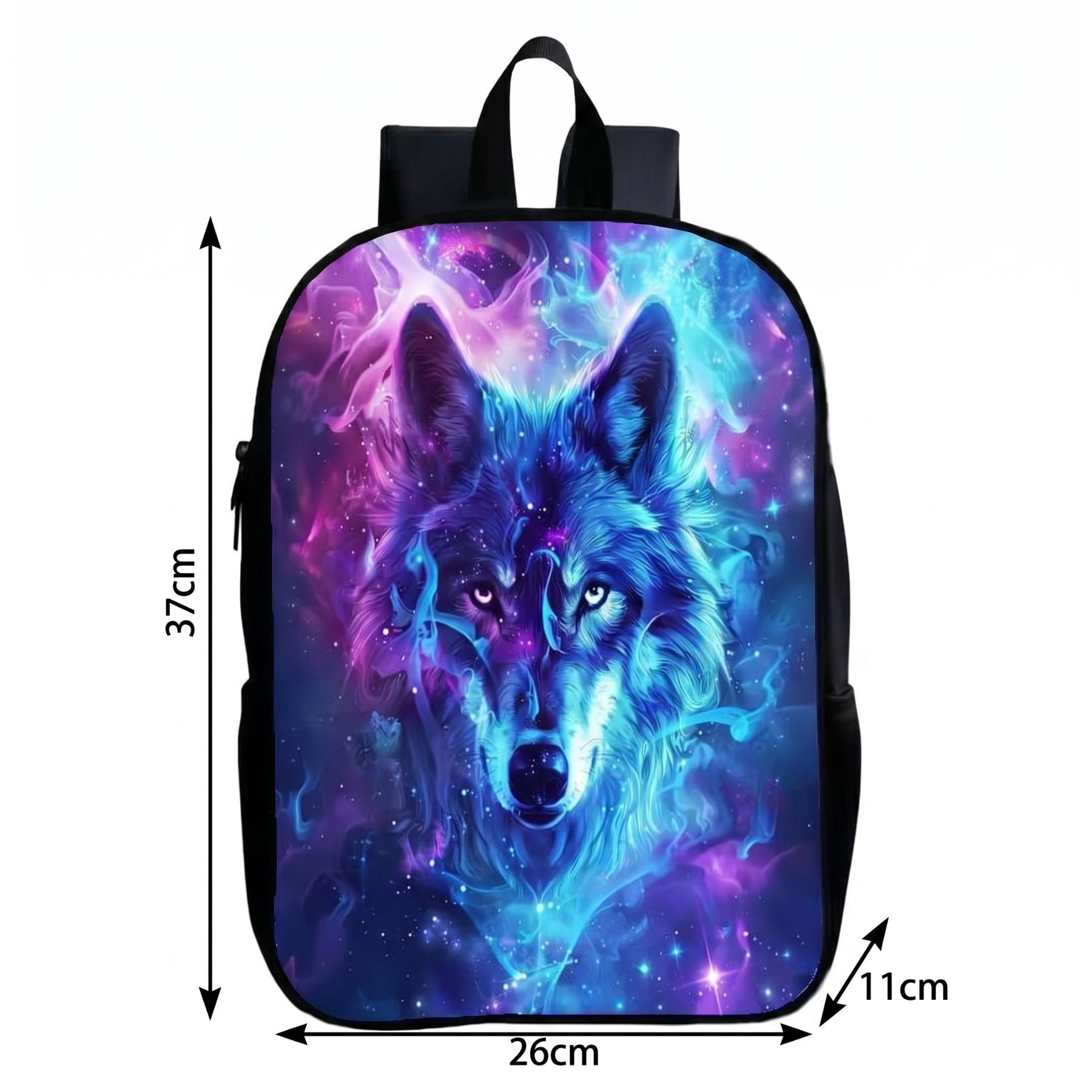 Sac à dos loup galaxie | Bretelles réglables | Polyester résistant | Port confortable