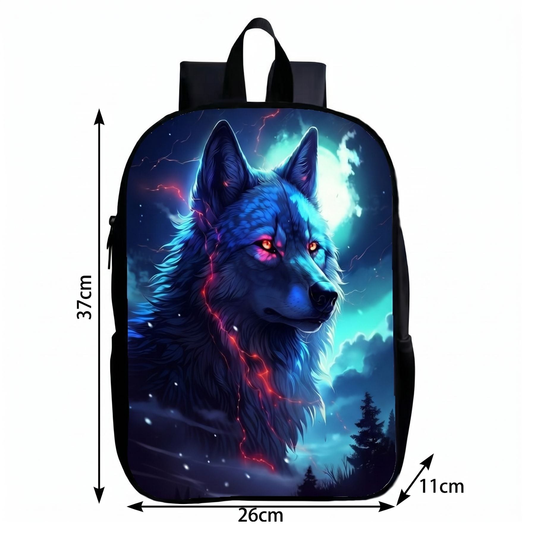 Sac à dos loup lumineux | Bretelles réglables | Polyester résistant | Port confortable