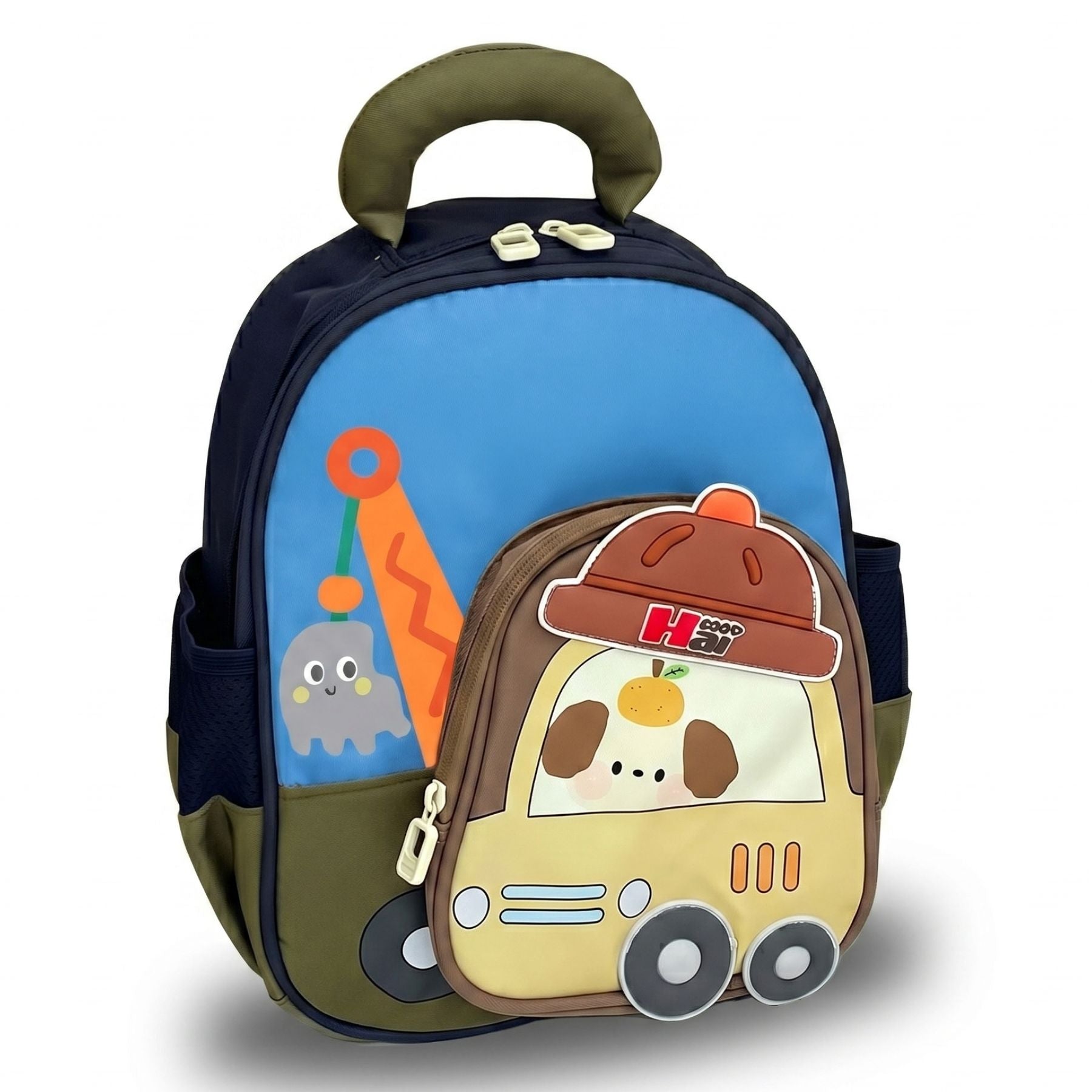 Sac à dos maternelle voiture cartoon | Grande capacité | Tissu nylon résistant