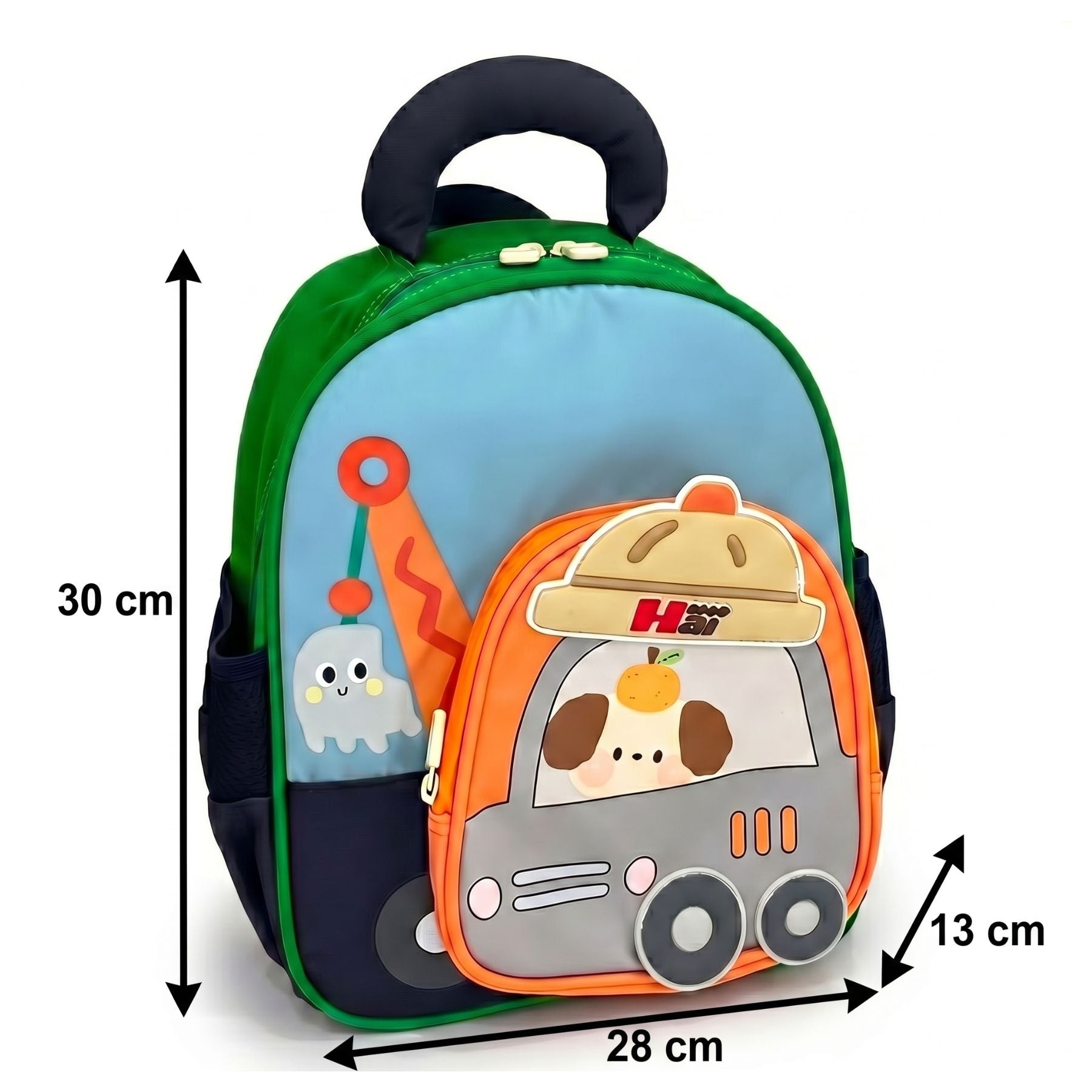 Sac à dos maternelle voiture cartoon | Grande capacité | Tissu nylon résistant