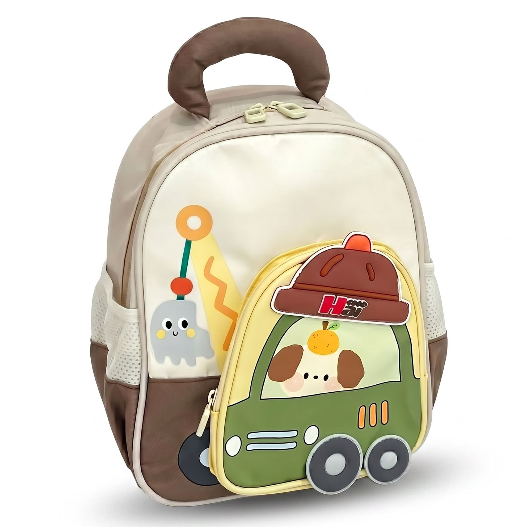 Sac à dos maternelle voiture cartoon | Grande capacité | Tissu nylon résistant