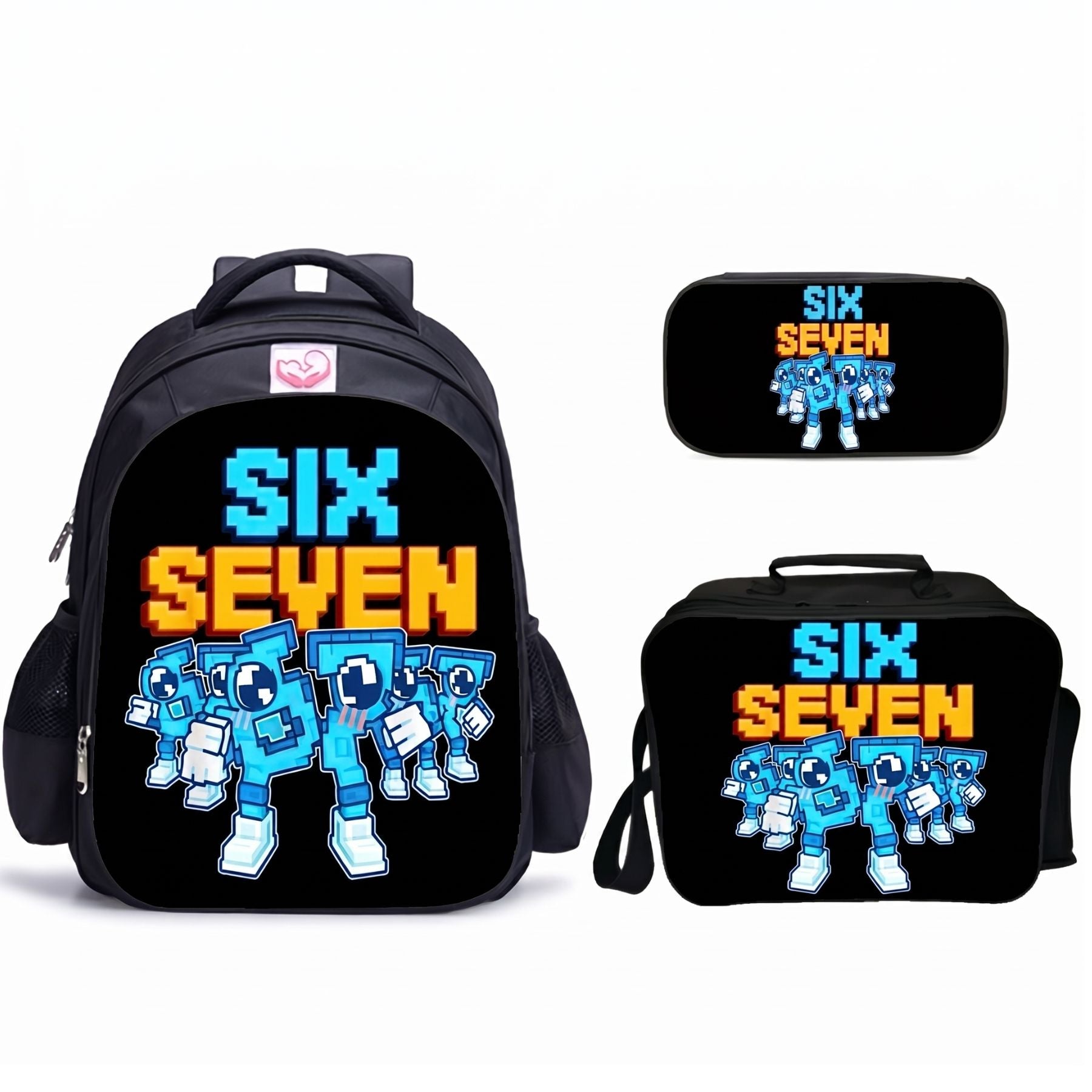 Sac à dos motif cartoon 67 | Ensemble 3 pièces (sac + lunch bag + trousse) | Oxford résistant