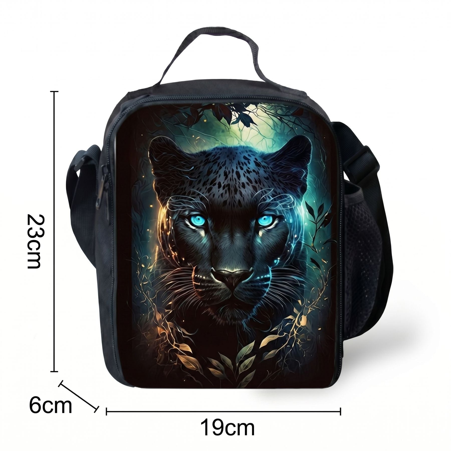 Sac à dos motif panthère noire | Ensemble 3 pièces (sac + lunch bag + trousse) | Oxford résistant