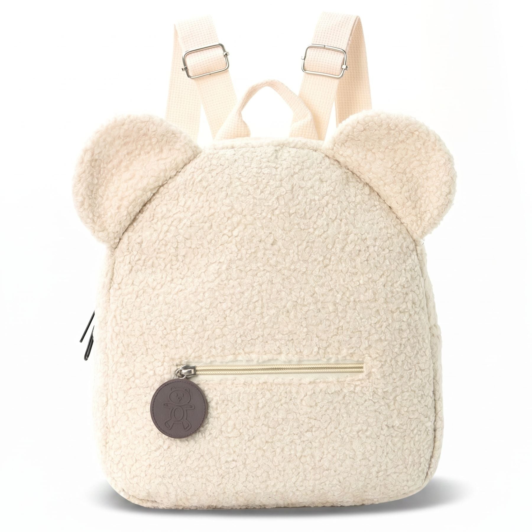 Sac à dos oreilles ourson pour fille | Bretelles confortables | Tissu peluche doux | Idéal maternelle