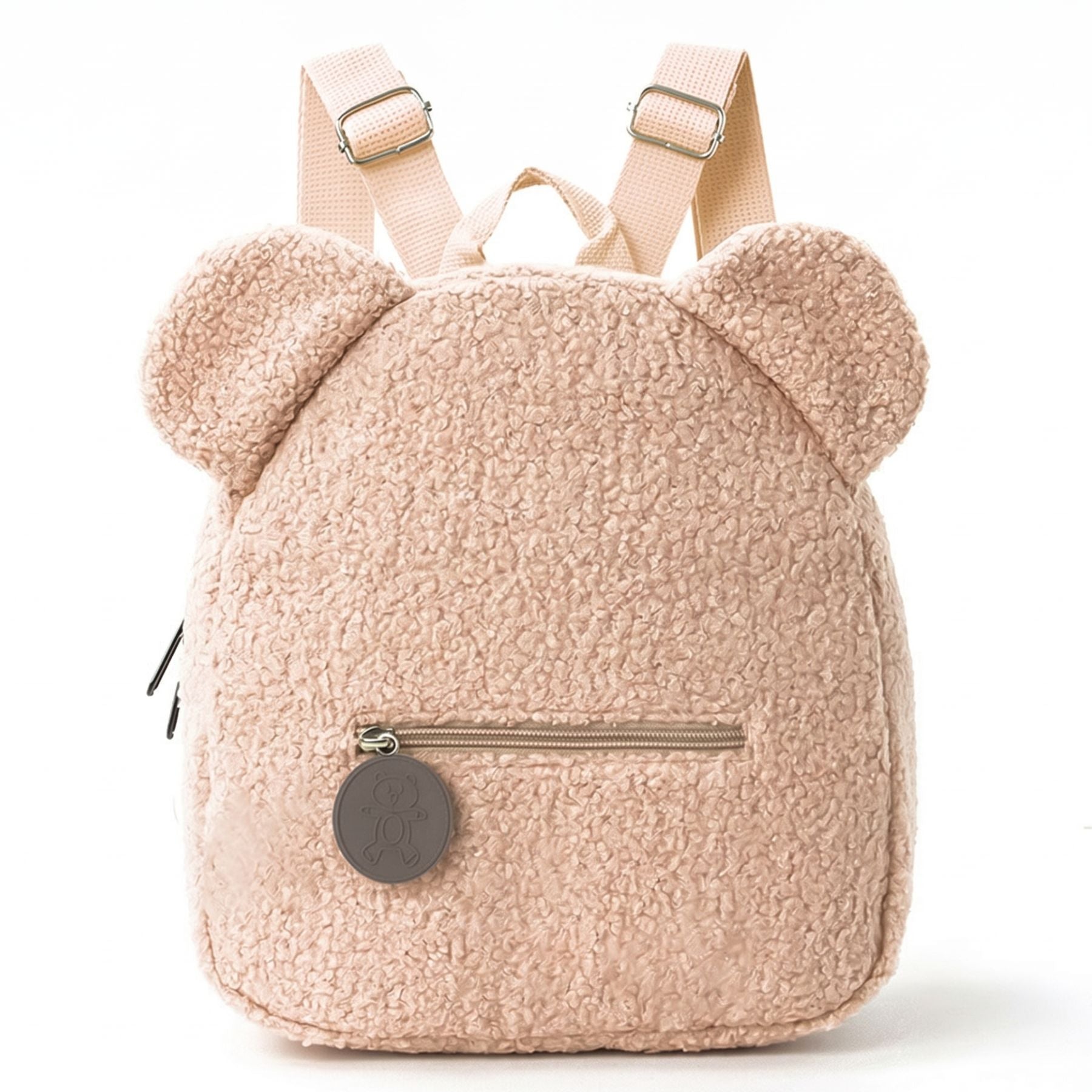 Sac à dos oreilles ourson pour fille | Bretelles confortables | Tissu peluche doux | Idéal maternelle