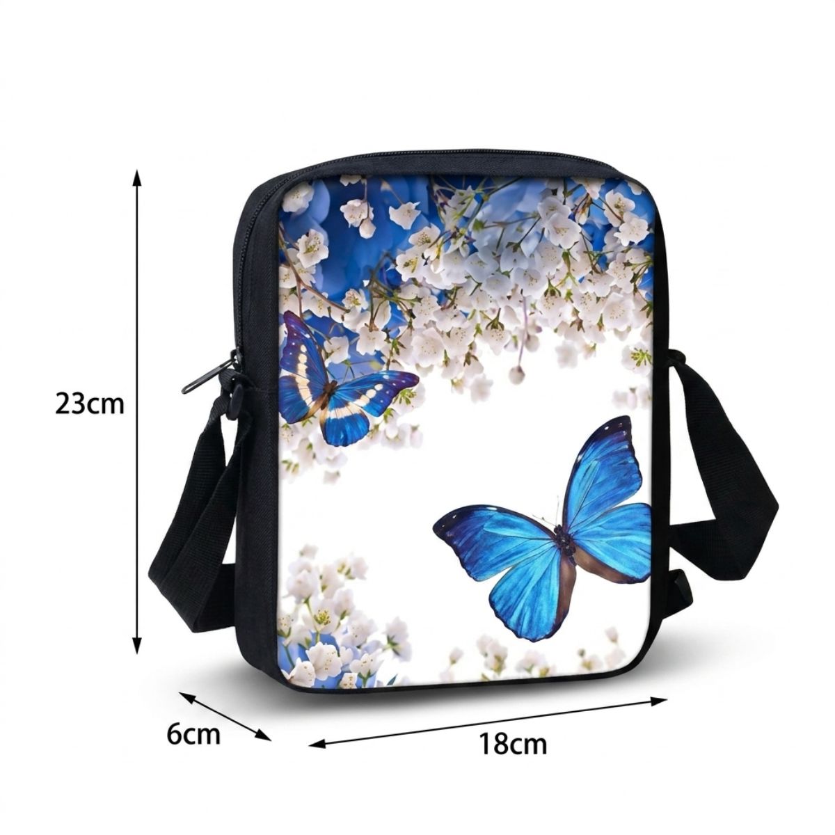 Sac à dos papillon pour enfant | Ensemble 3 pièces (sac + bandoulière + trousse) | Nylon imperméable