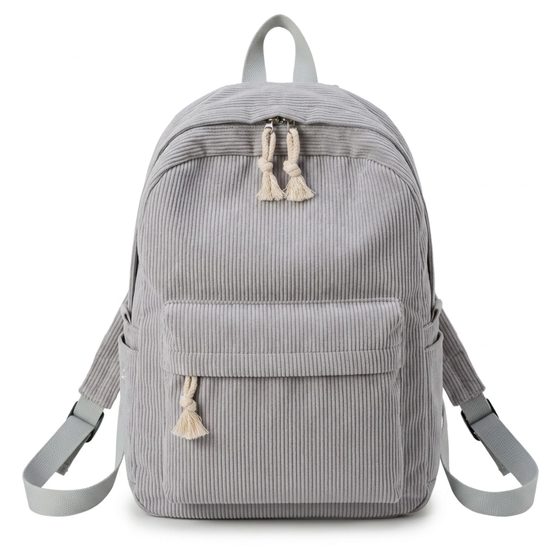 Sac à dos personnalisé en velours côtelé | Prénom en corde | Grande capacité | Style tendance