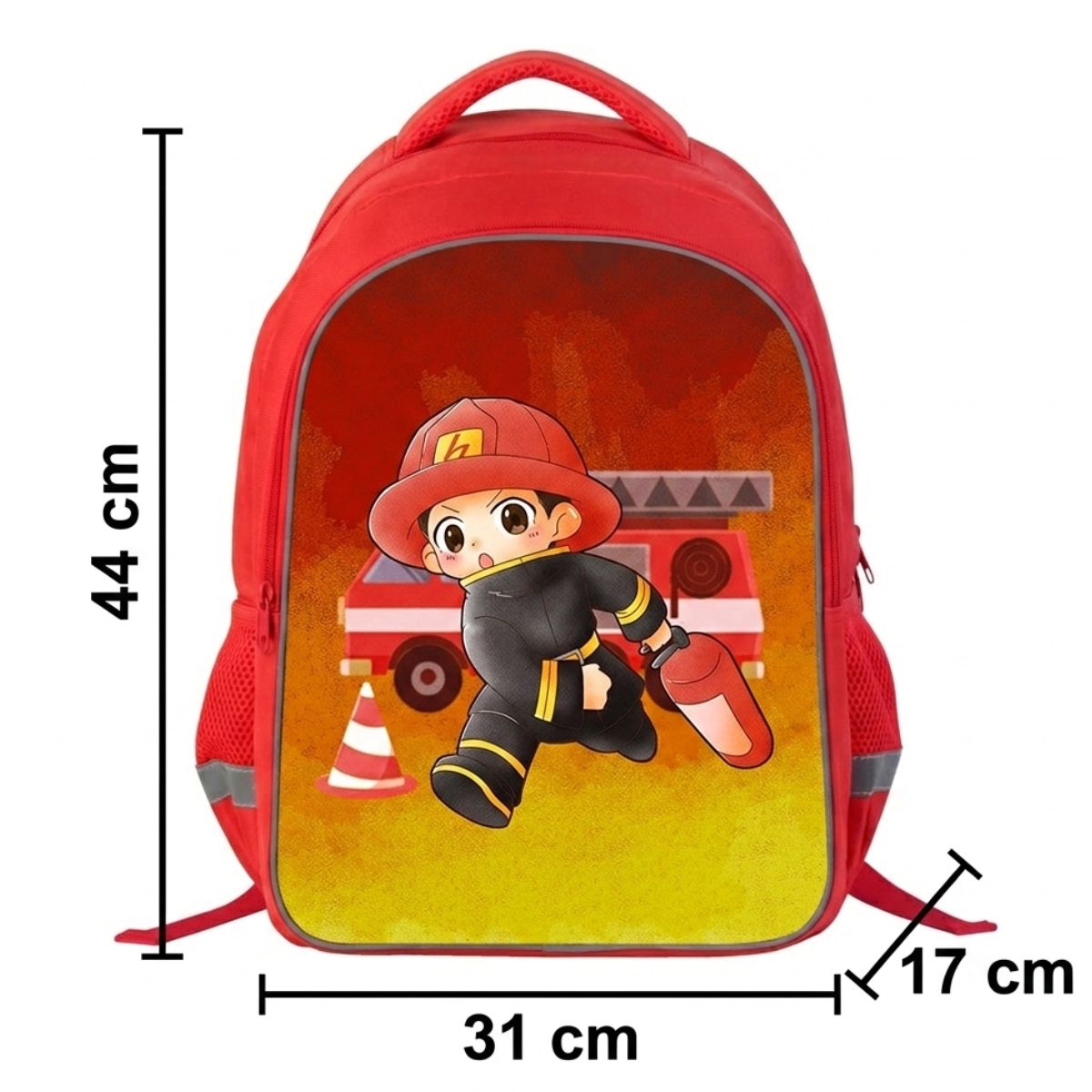 Sac à dos pompier rouge | Double compartiment | Polyester résistant | Grande capacité