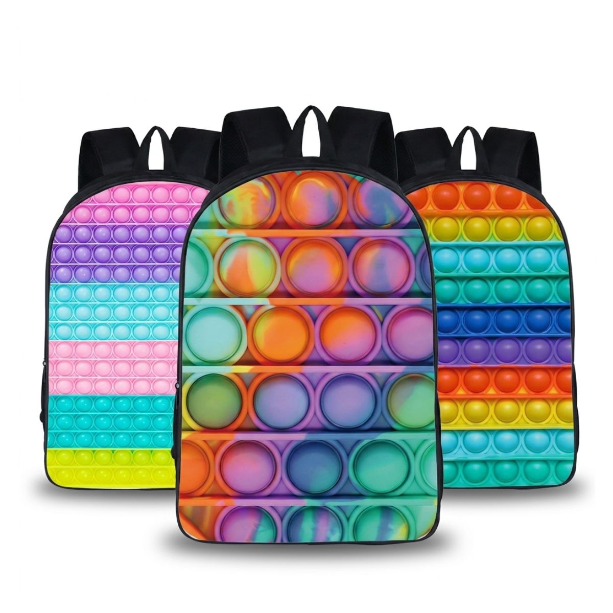 Sac à dos pop it | Ensemble 3 pièces (sac + lunch bag + trousse) | Oxford résistant