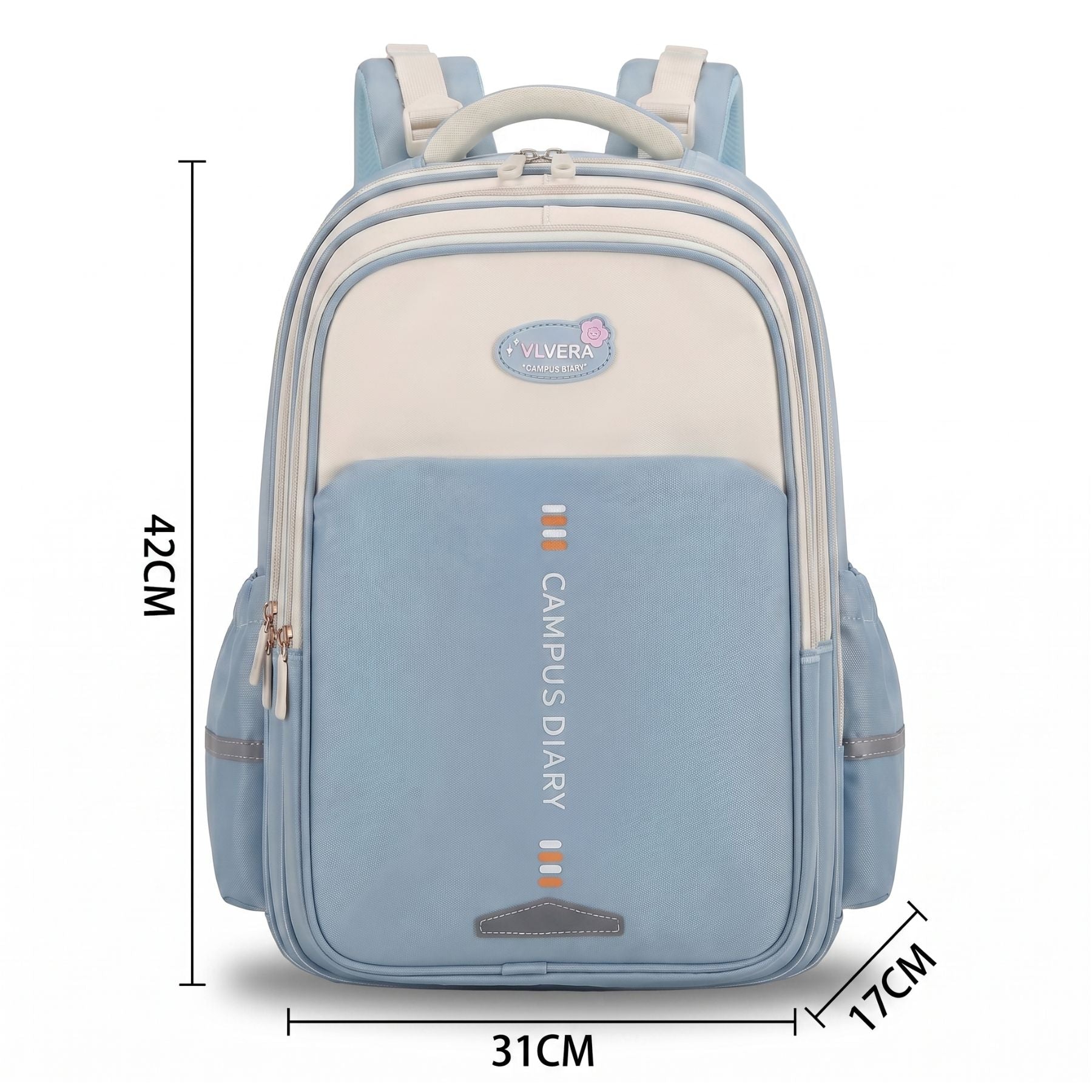 Sac à dos scolaire bleu ciel | Grande capacité | Tissu Oxford résistant | Port confortable