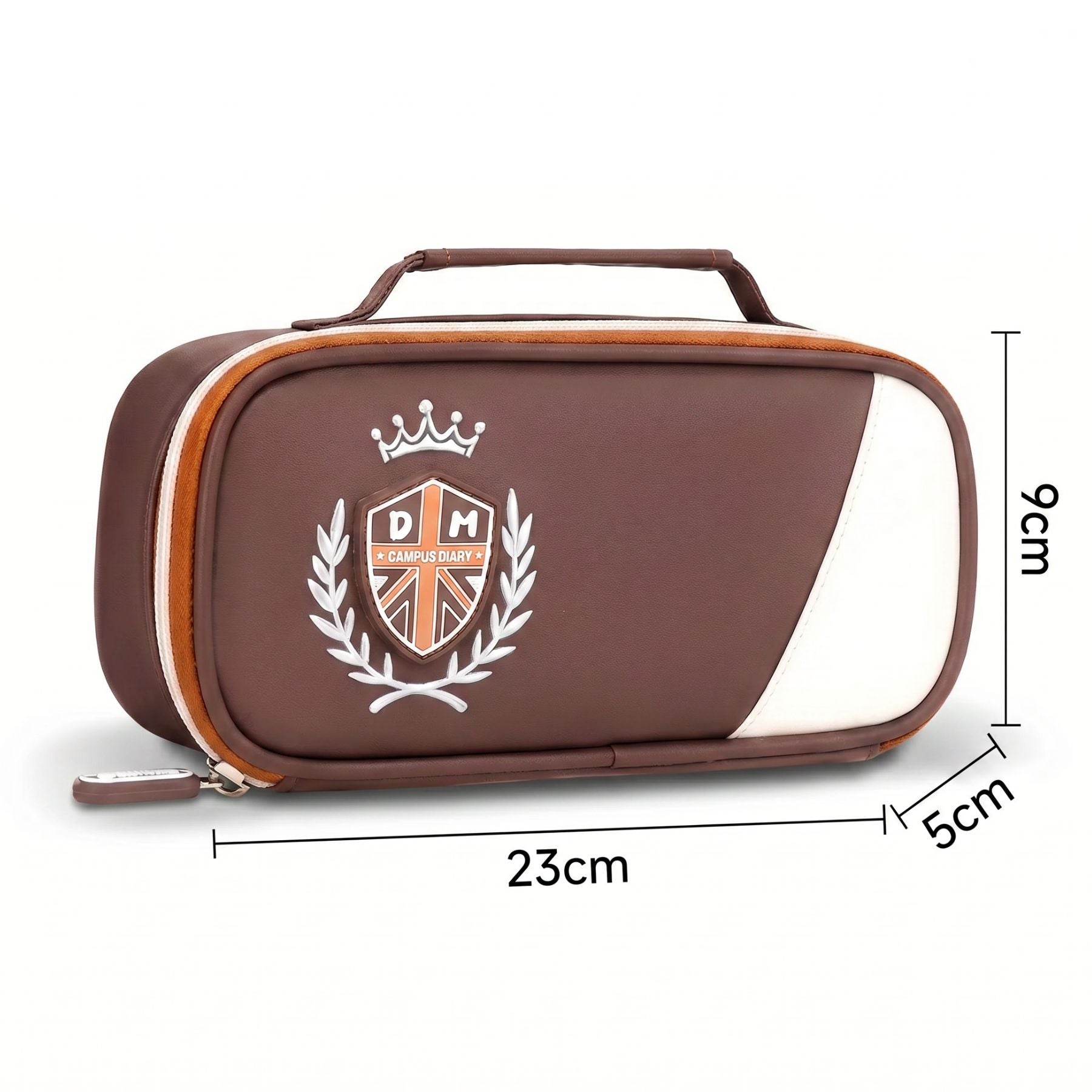 Sac à dos scolaire marron | Ensemble 3 pièces (sac + petit sac bandoulière + trousse) | Tissu Oxford résistant