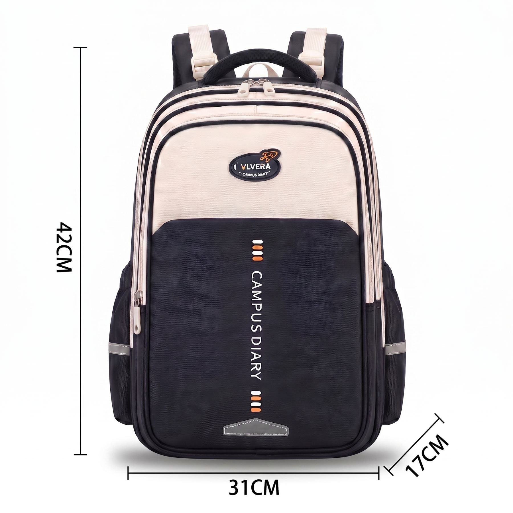 Sac à dos scolaire noir | Grande capacité | Tissu Oxford résistant | Port confortable