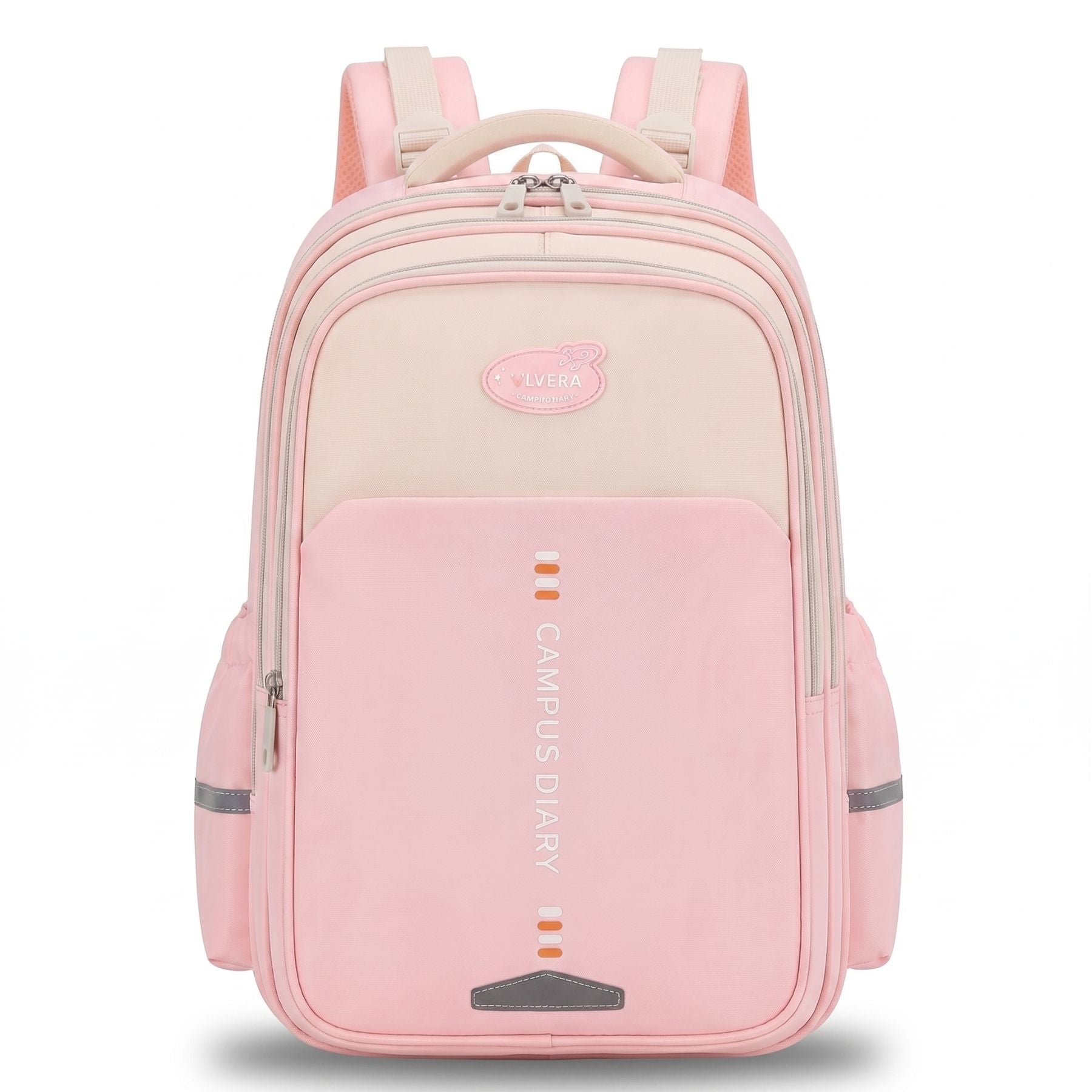 Sac à dos scolaire rose clair pour fille | Grande capacité | Tissu Oxford résistant | Port confortable