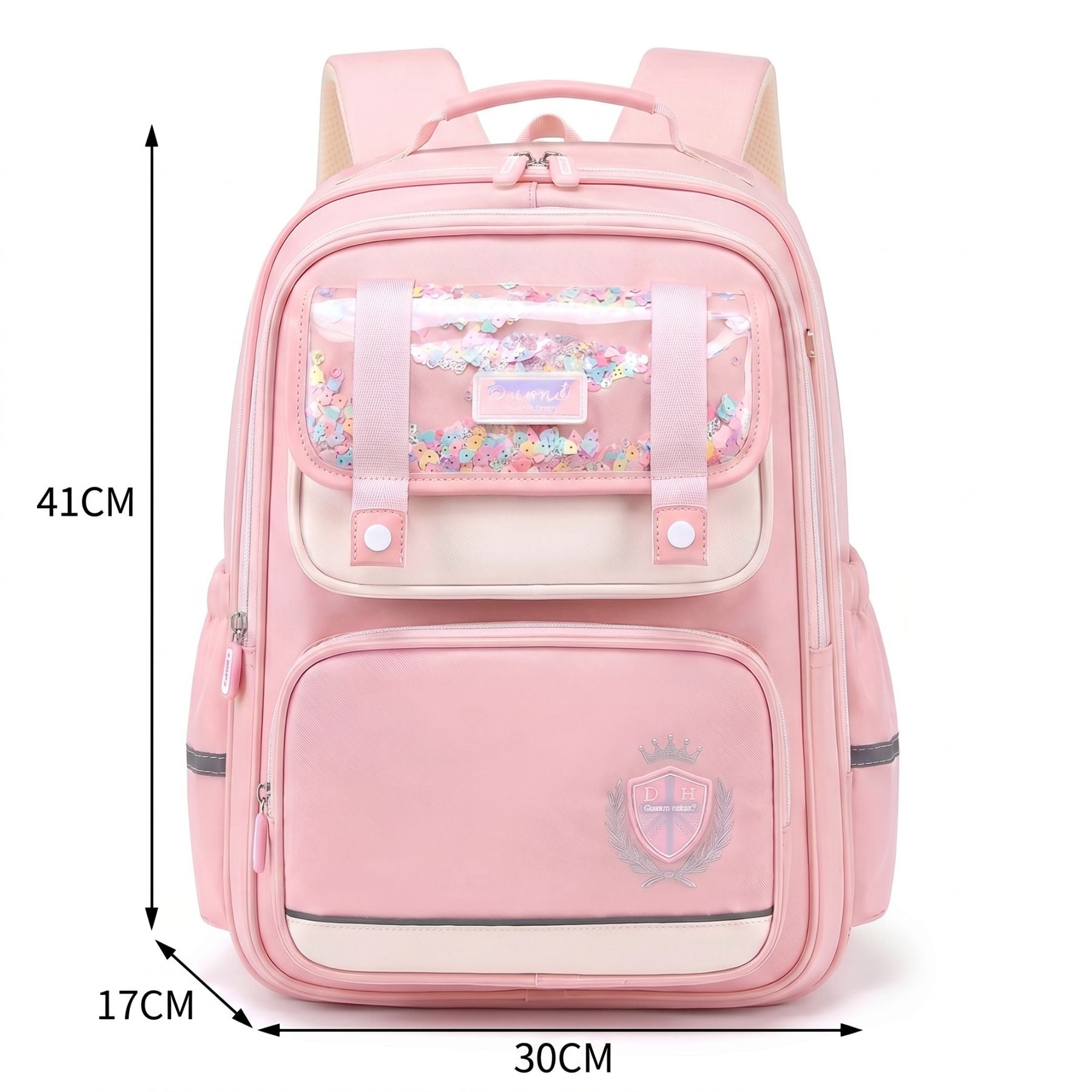Sac à dos scolaire rose pour fille | Grande capacité | Tissu Oxford imperméable | Port confortable