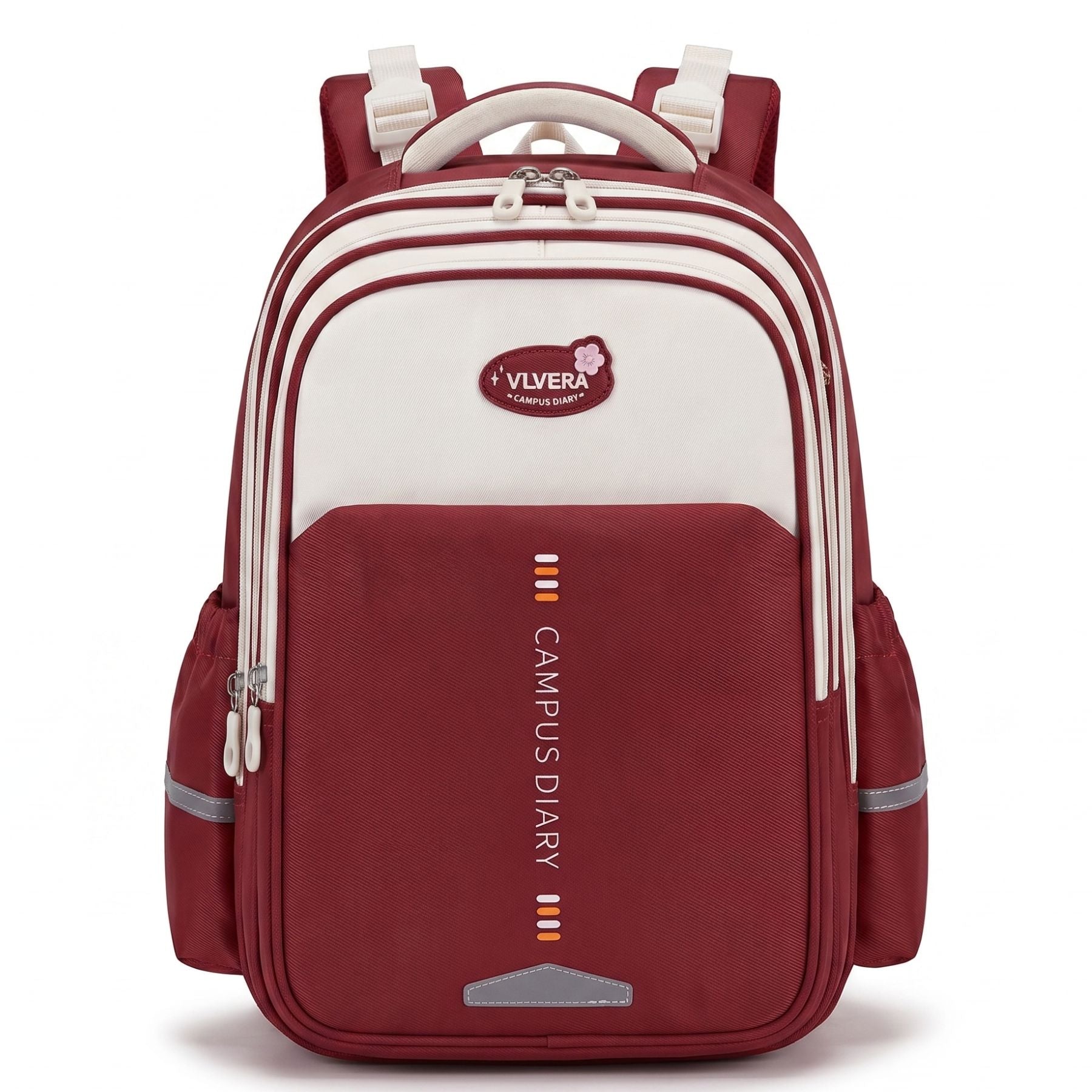 Sac à dos scolaire rouge bordeaux | Grande capacité | Tissu Oxford résistant | Port confortable