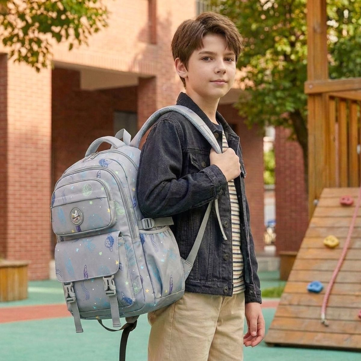 Sac à dos scolaire spatial | Multiples compartiments | Oxford imperméable