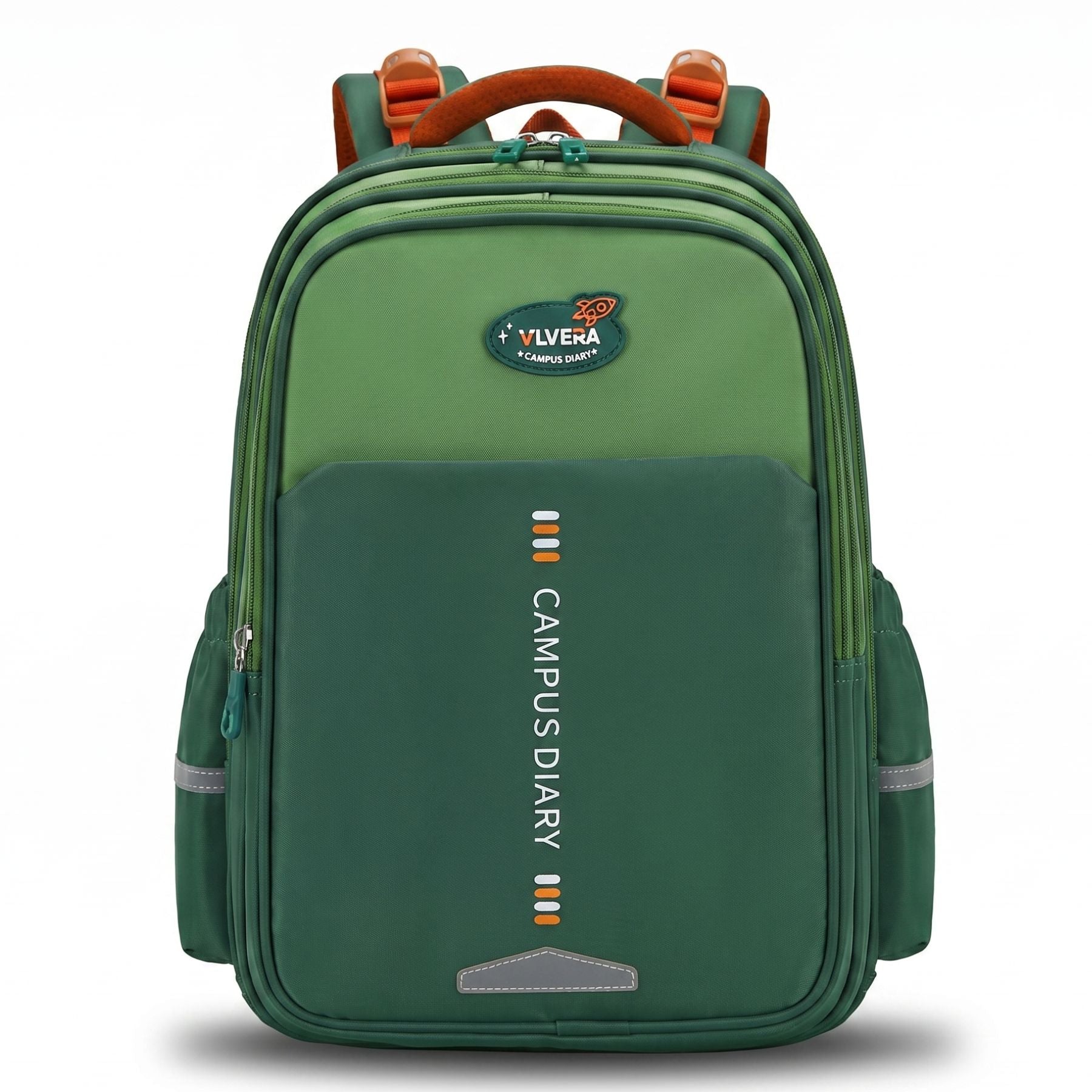 Sac à dos scolaire vert foncé | Grande capacité | Tissu Oxford résistant | Port confortable
