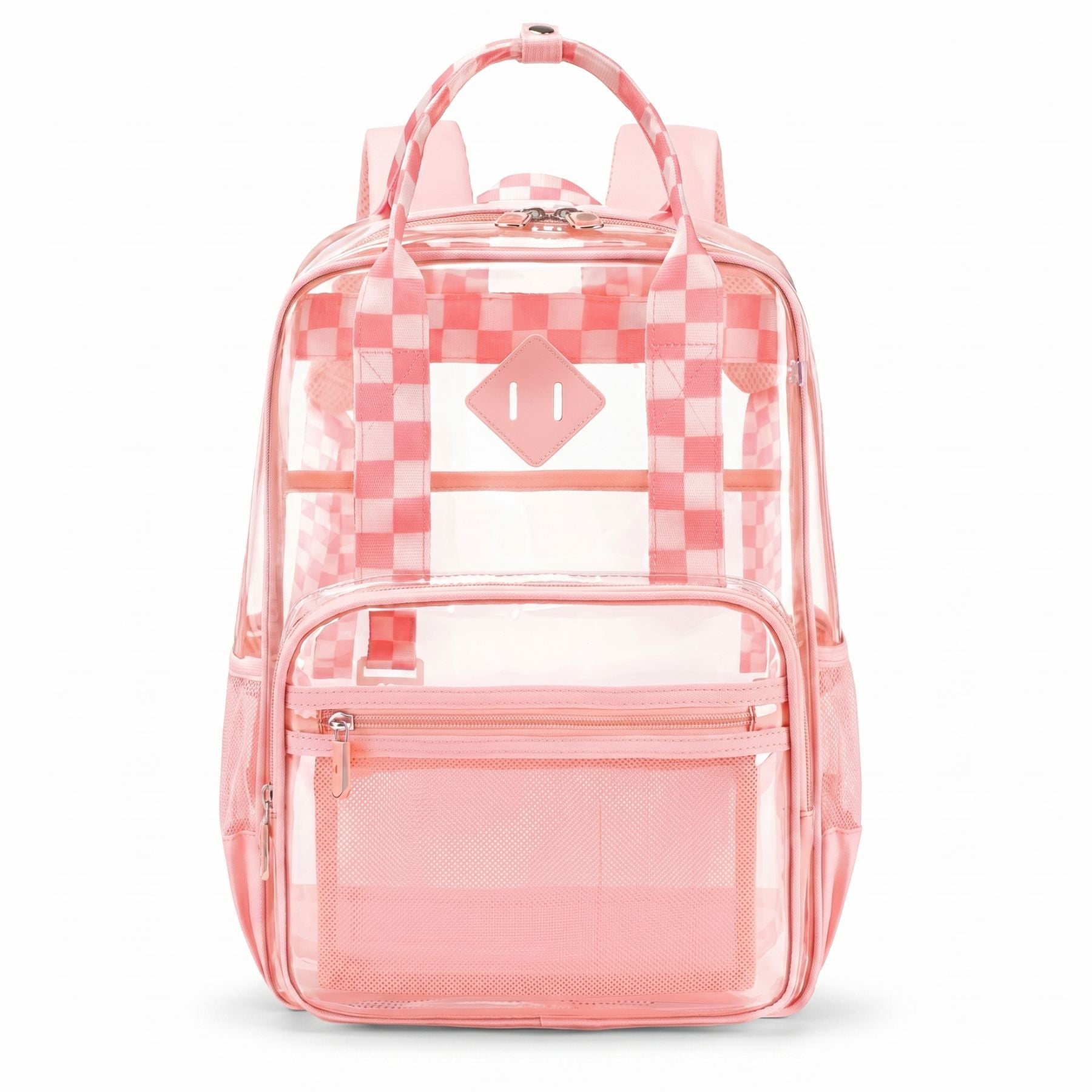 Cartable transparent damier | Grande capacité | PVC imperméable | Style tendance
