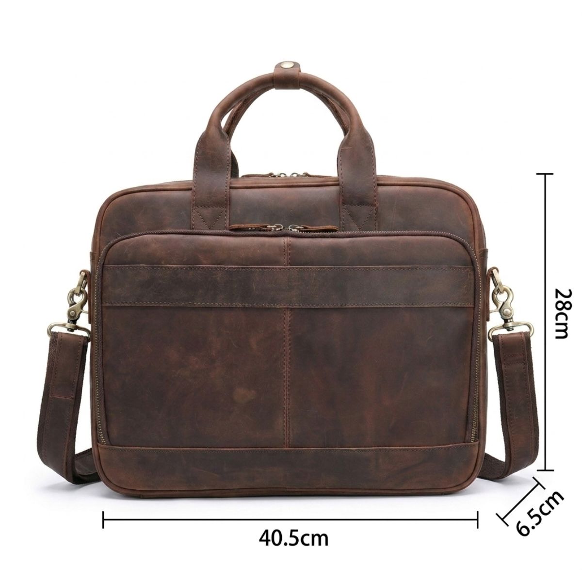 Cartable bandoulière homme | Multiples rangements | Cuir résistant