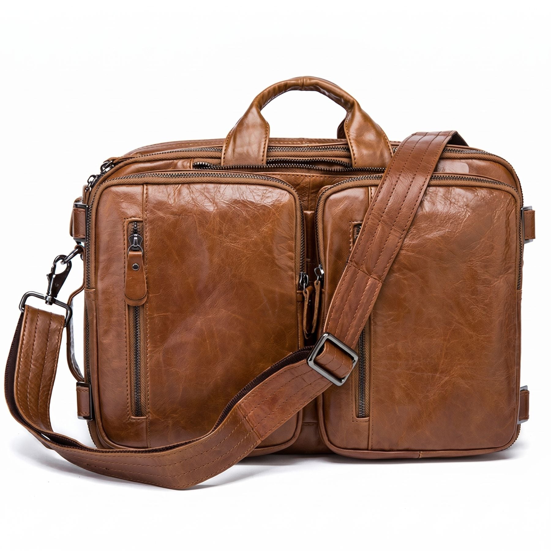 Sac business convertible pour homme | Multifonction (Porté à la main, au dos et à l'épaule) | Cuir résistant