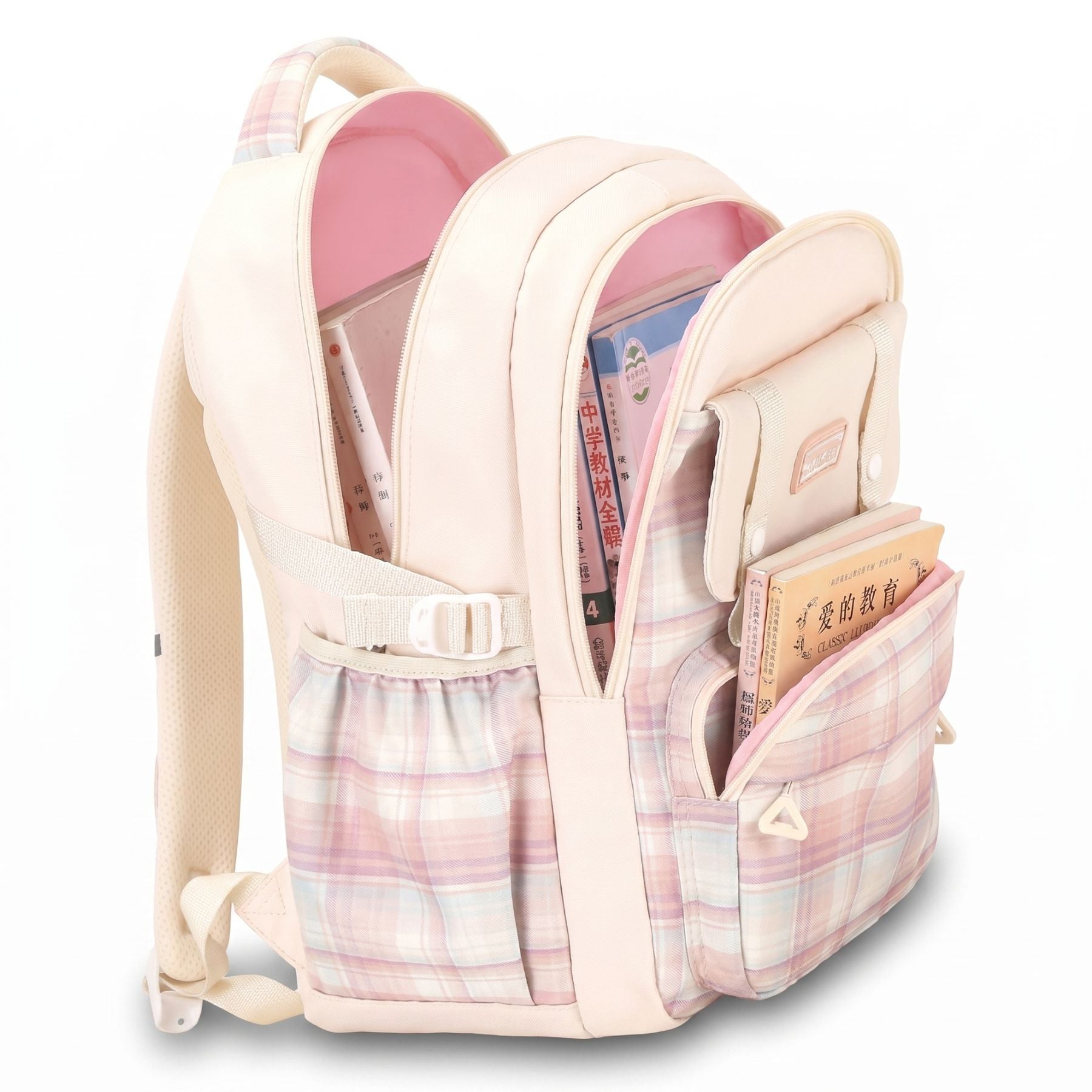 Sac scolaire Princesse à Carreaux | Grande capacité | Oxford résistant